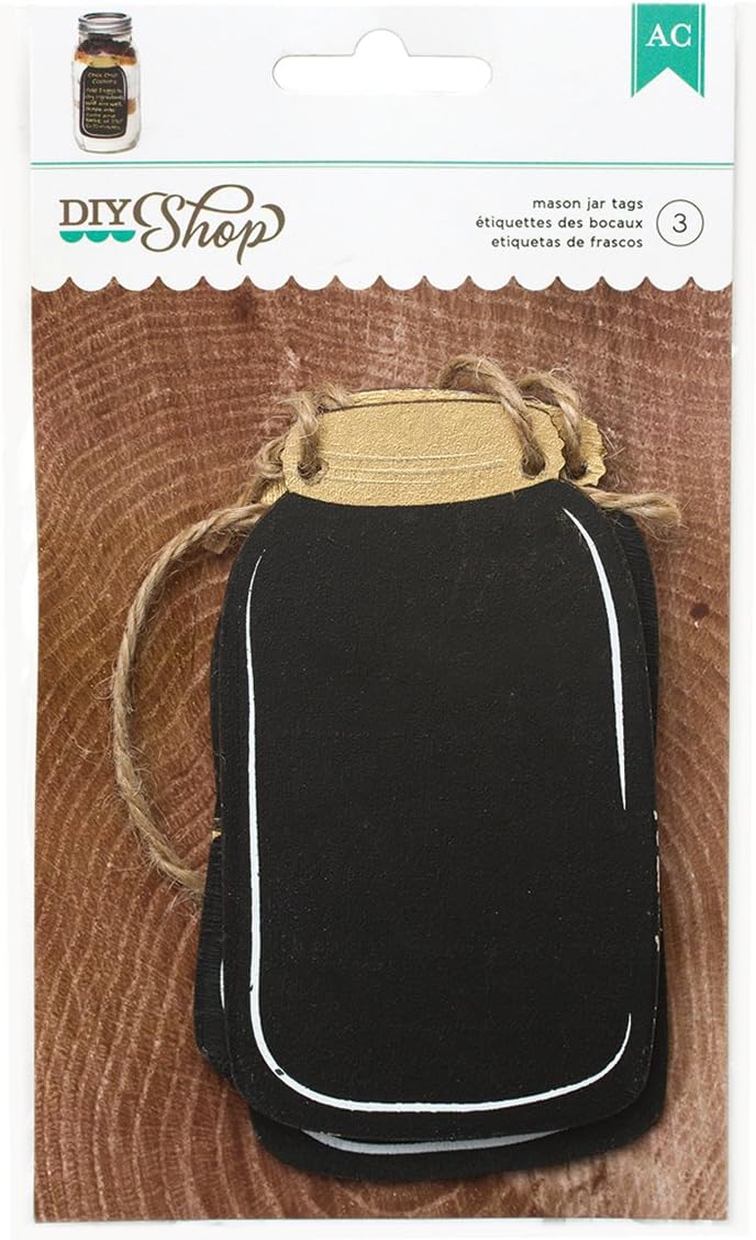 American Crafts 369007 DIY2 Chalkboard Mason Jar Tags