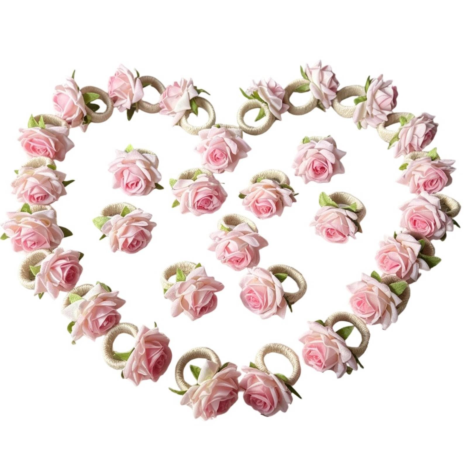 Gralara 30 Stück Sviettenring mit Rose Stilvoll Sviettenring Sviettenhaltring für Hochzeitsplan, Gastgeb, Bankett, Dinnparty, Rosa