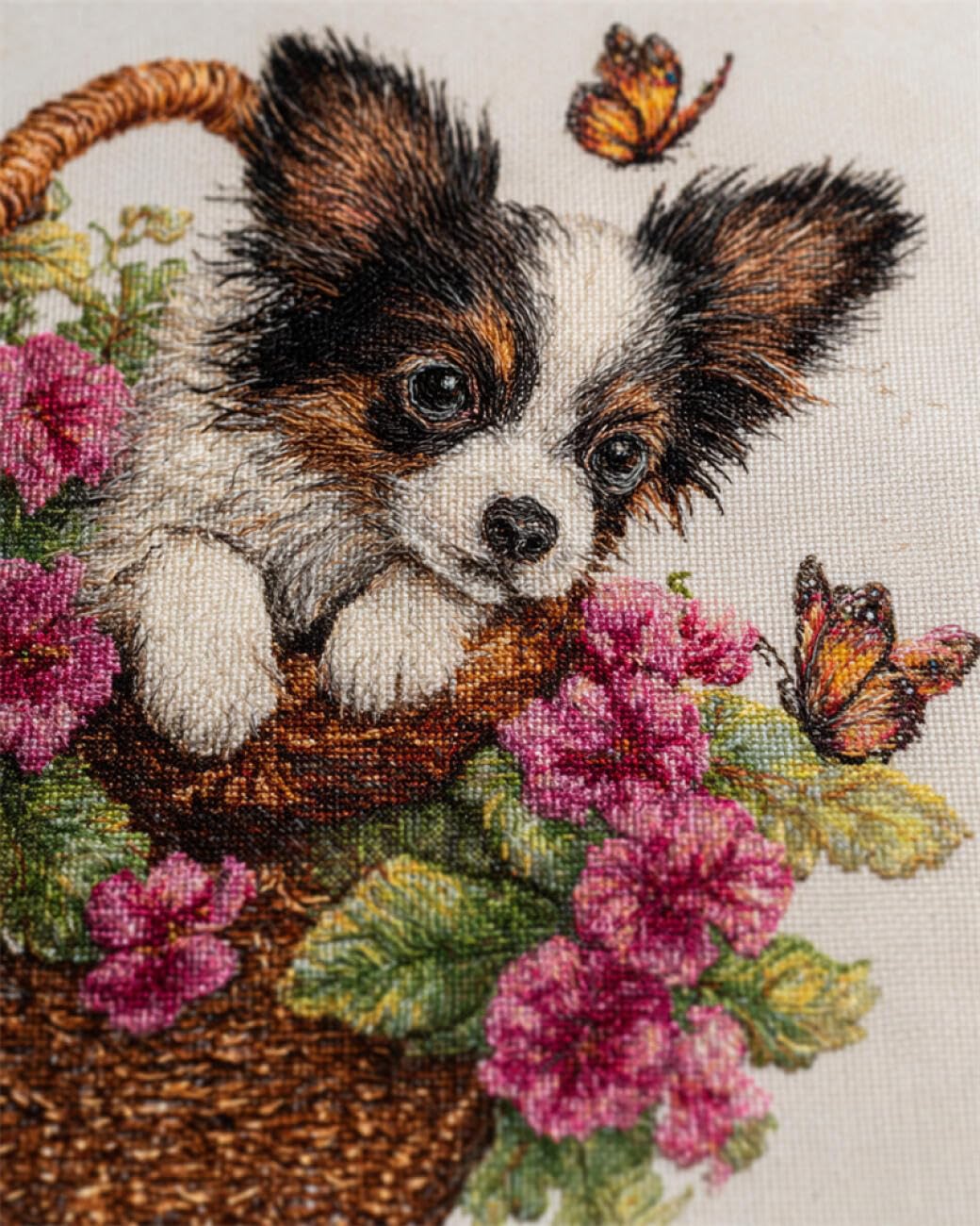 AYAOYANGGO Animal DIY Embroidery Beads Set Cartoon Dog Beadwork Craft Kit for Beginners,Needlework Set,Preprint Pattern Decor Wall Art 40x50cm