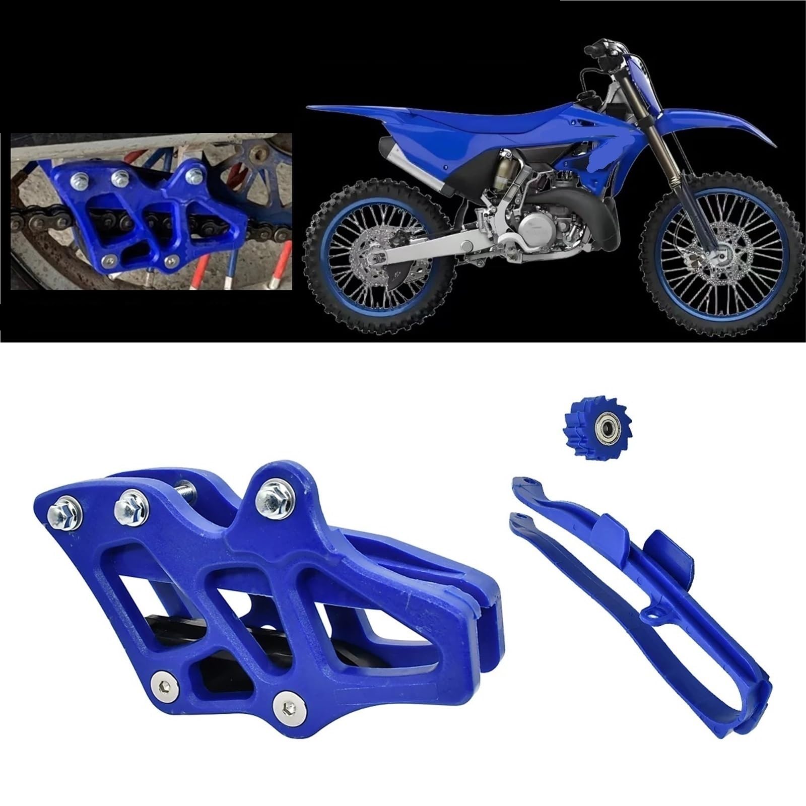Compatible Con Yamaha Para YZ450F 2007-2020 Para YZ250FX Para YZ450FX 2016-2019 Rodillo Deslizante Guía Cadena Motocicleta