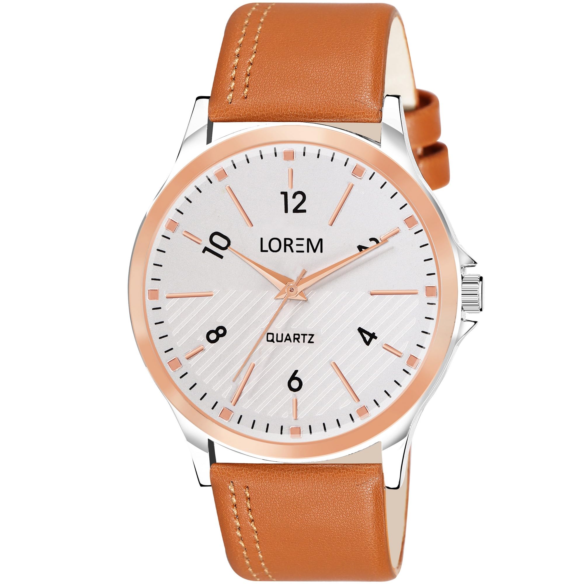 LOREM Stylish Synthetic Leather White Dial Round Watch for Men-LR94 (B0CKXW1P3T) Amazon Price History, Amazon Price Tracker
