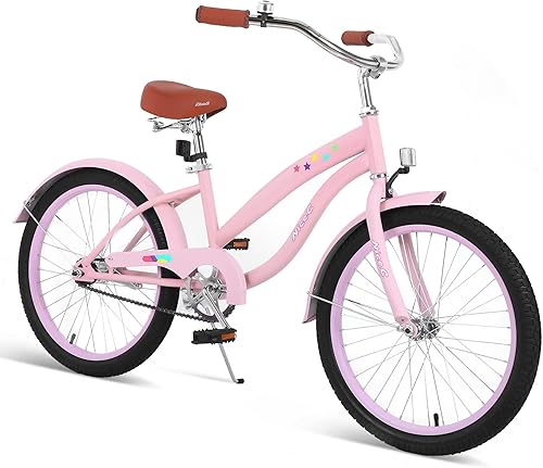 Nice C Bicicleta para niños, bicicleta Cruiser para niños con freno y ruedas de entrenamiento, 12-14-16-18-20 pulgadas
