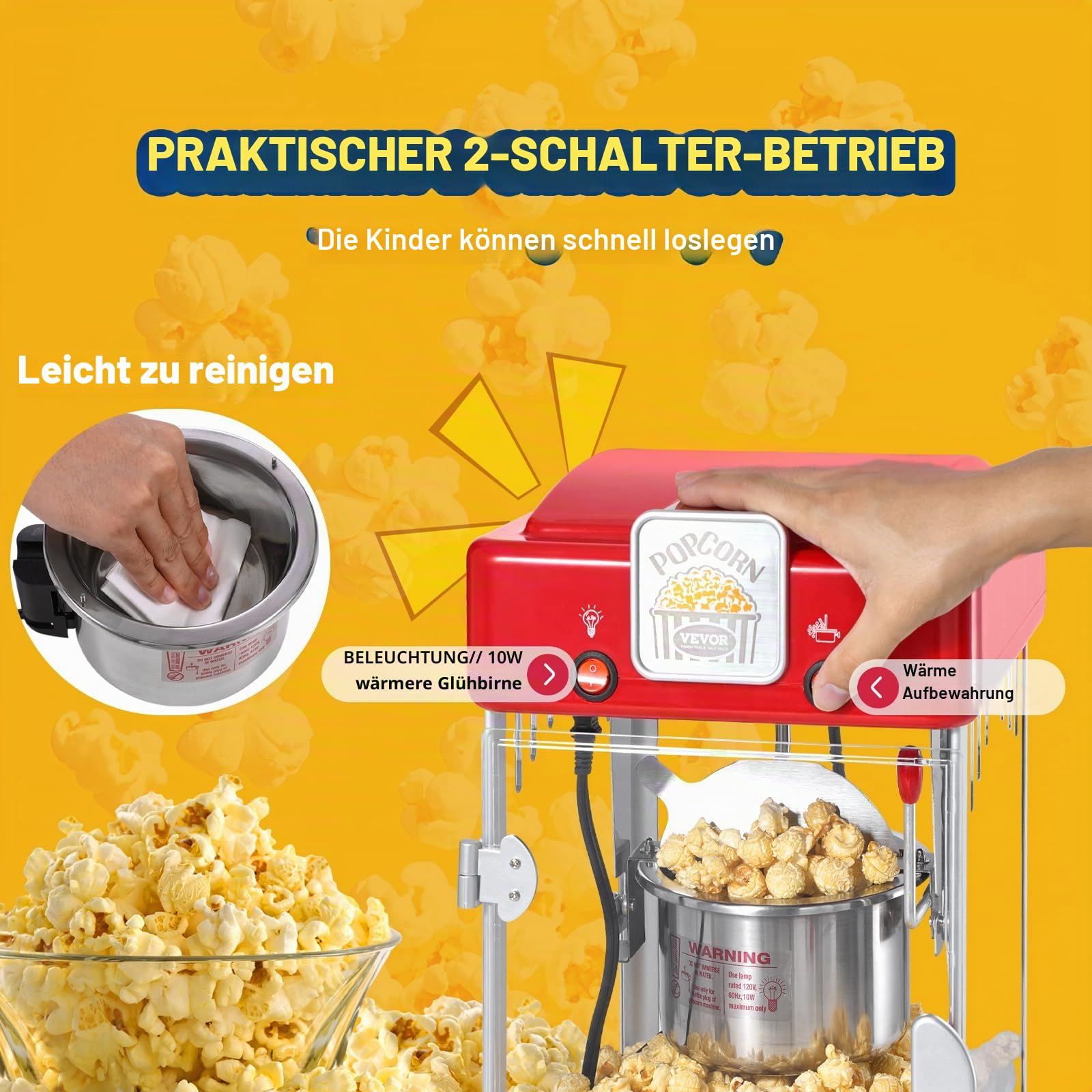 Vevor Popcornmaschine - 300 W – Bild 5