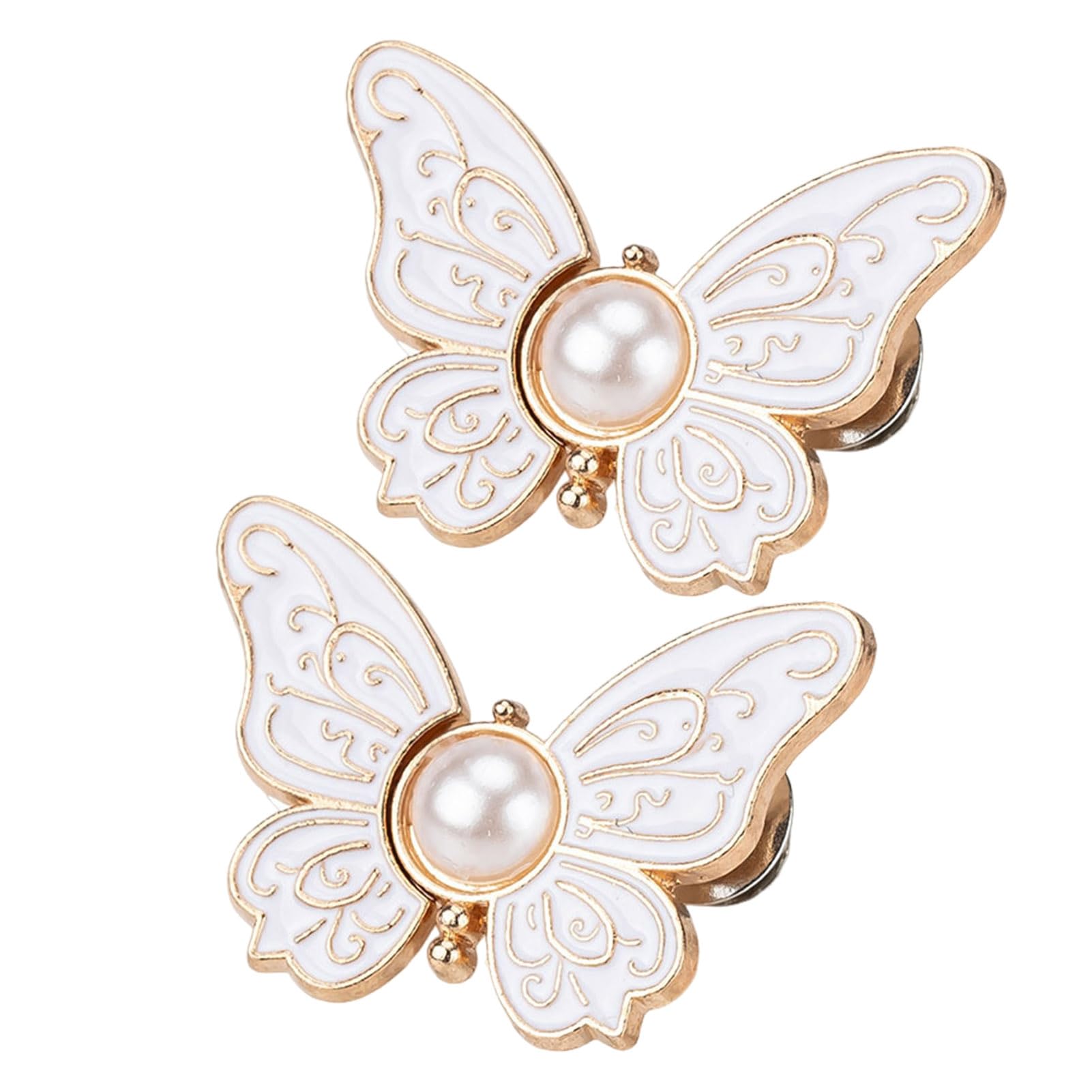 Mubsar 2Pcs Waist Butterfly Clips Reusable No Sew Pants Waist Tightener Buckle Clasp Detachable Butterfly Waist Cinching Button for