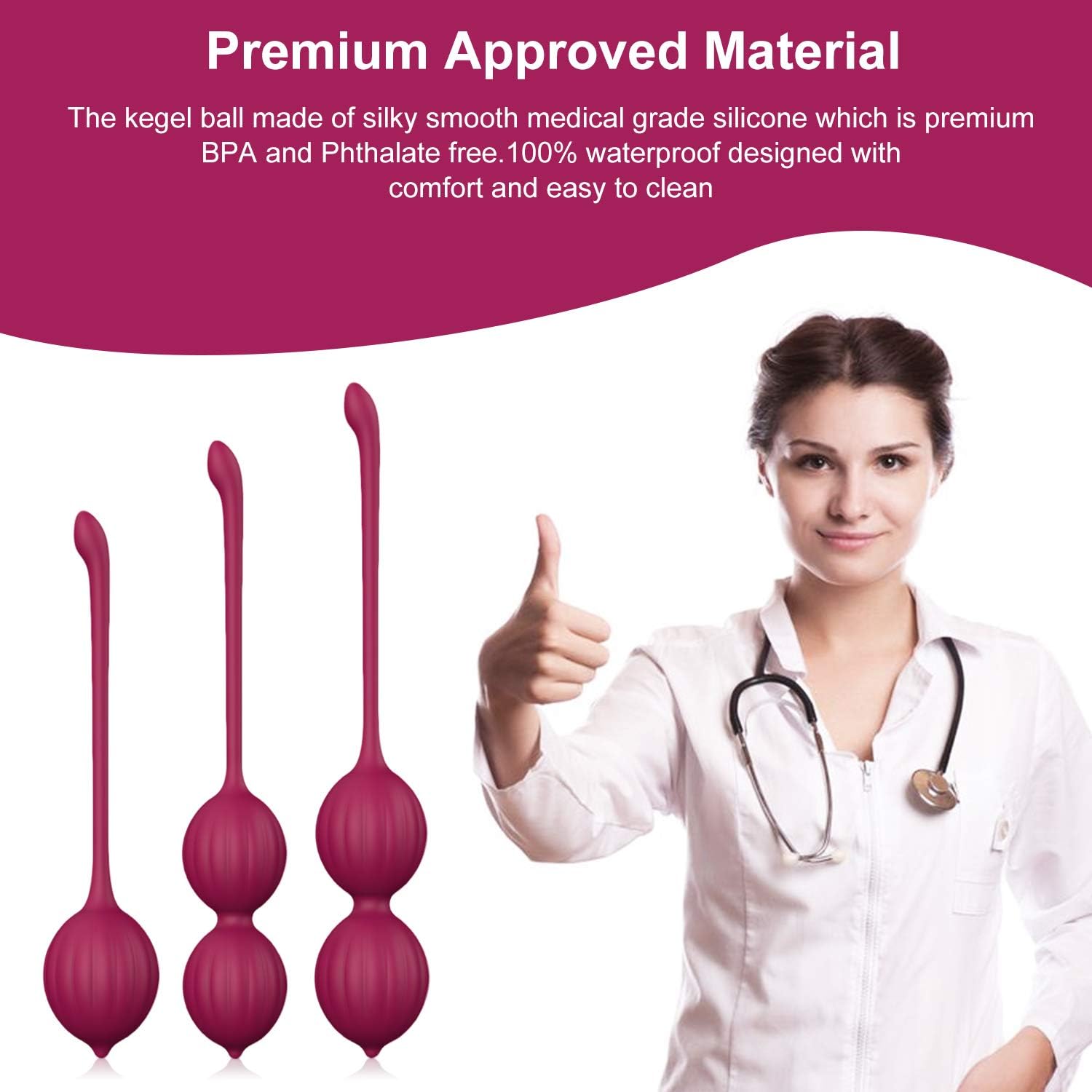 Buy 1 get 1 Kegel Balls ,Kegel Weights for Beginners & Advanced Tightening,Safe Silicone Kegel Ball for Women Bladder Control and Pelvic Floor Doctor Recommended (Ben Wa Balls 3 Iin 1)