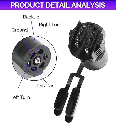 Miniatura 3 de Enchufe de remolque, adaptadores de enchufe de remolque, accesorios de automóvil de 7 pines redondos a 4 y 5 conectores de remolque, adaptador de