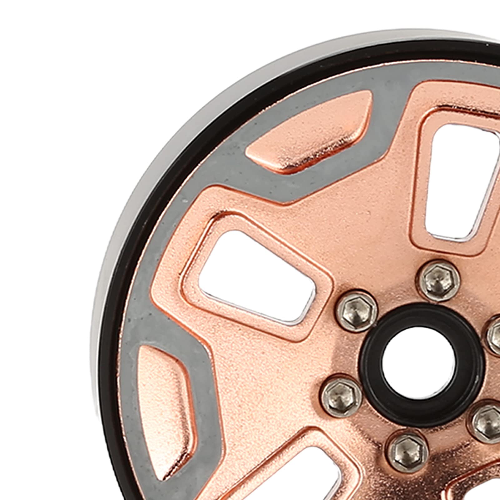plplaaoo RC Crawler piasta koła o wysokiej wydajności, trwała piasta felgi ze stopu cynku do AXIAL SCX10 TRX4 D90 Gold 64 mm 2 sztuki