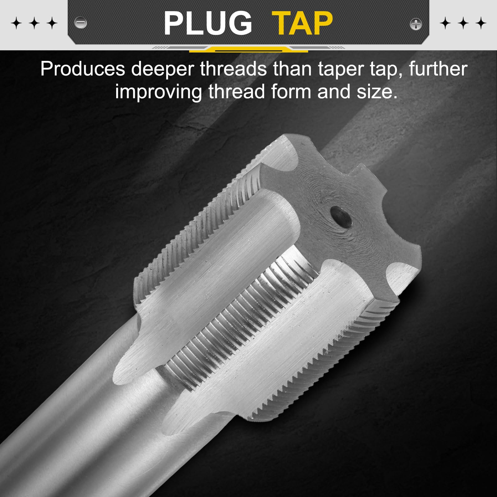 sourcing map Tappo a mano M40 x 1,5 H2 filettatura metrica Spina Maschi Stile Flauto dritto Vite Tapping Strumento Filettatura Acciaio ad alta velocità HSS6542