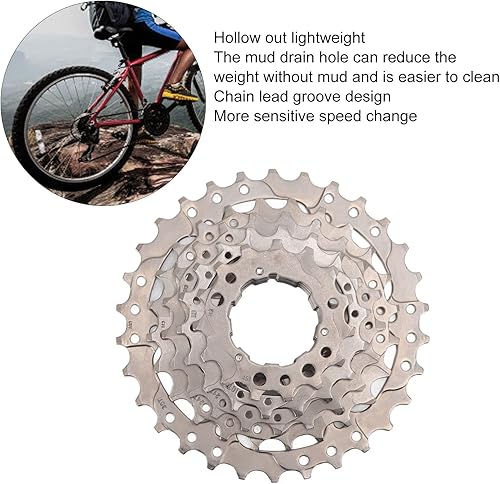 Miniatura 5 de OUKENS Volante de 7 velocidades, rueda libre de alta resistencia de 7 velocidades 1130T, bicicleta de acero al molibdeno cromado, rueda libre