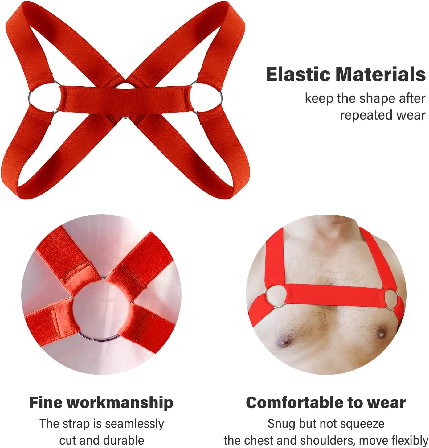Mens Harness Belt Nylon Elastic Body Shoulder Strap Sexy Halter Club Wear Cosplay Costume - Image 5