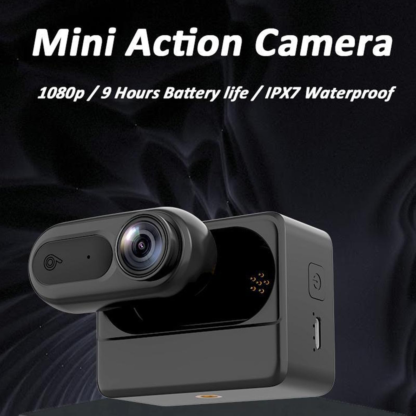 Mini Wi -Fi Camera, 1080p HD Anti Shake Thumb Camum z wbudowaną kartą magazynową 64 GB, Smycz magnetyczną, Rejestrator Vlogging Sports dla Rowerowania Zwierzaka