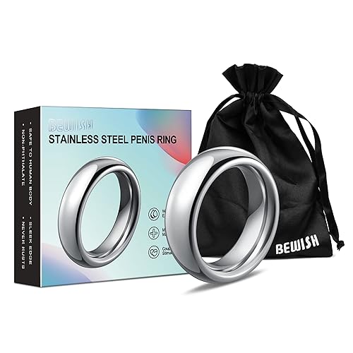 Weimob Schwerlast Edelstahl Cockring für eine Harte & Lang Anhaltende Erektion Toller Penismuskel Training Zeug - Größe: L(Durchmesser 50mm) MEHRWEG - L (1er Pack)