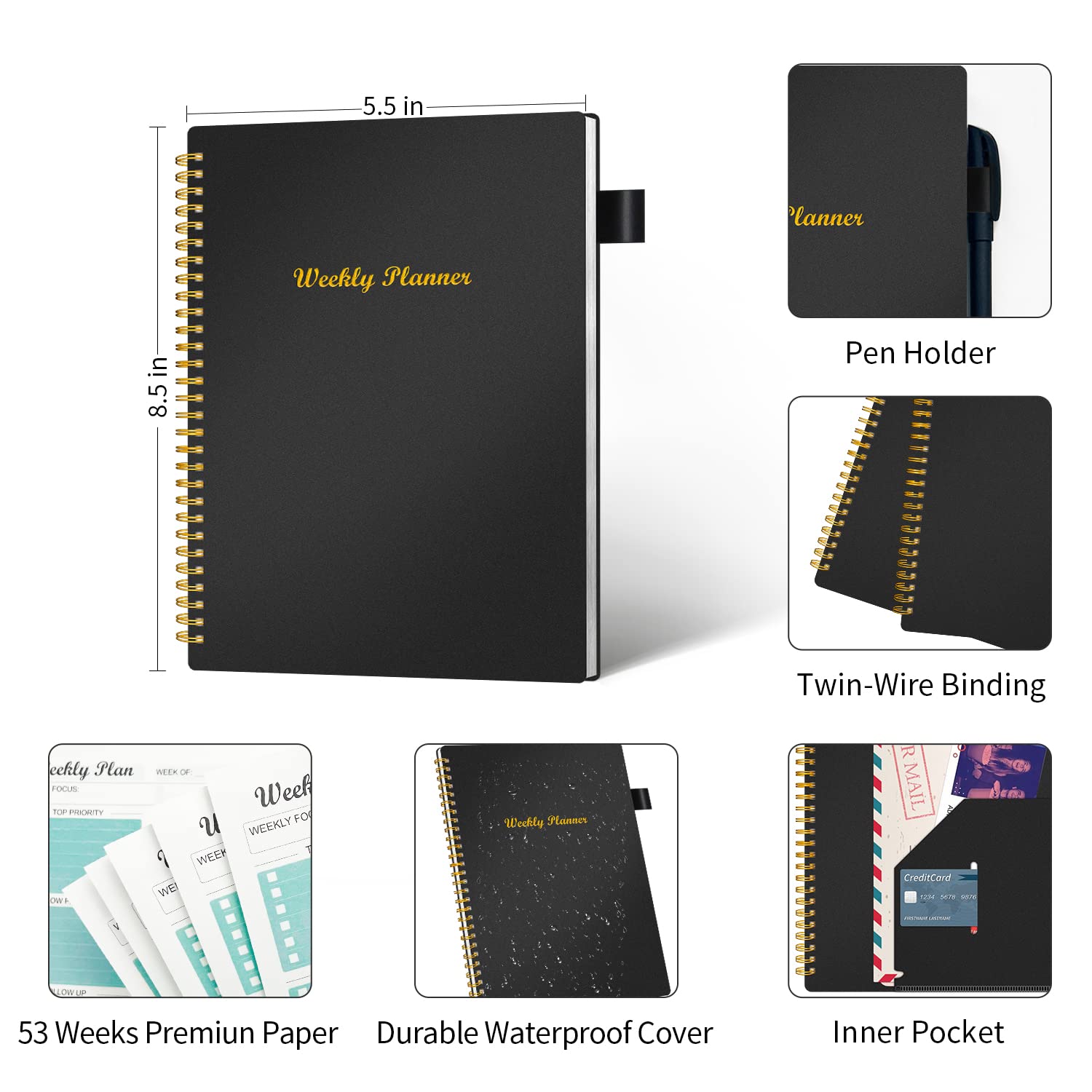 Wekelijkse Planning Pad - Scheur af om te doen Lijst Pad met Dagelijkse Schema & Kalender, 52 Vellen, 100 grams Papier, Ongedateerd Wekelijkse Planning Notepad, 6x9 inch Wekelijkse Planning Pad - Scheur af om te doen Lijst Pad met Dagelijkse Schema & Kalender, 52 Vellen, 100 grams Papier, Ongedateerd Wekelijkse Planning Notepad, 6x9 inch
