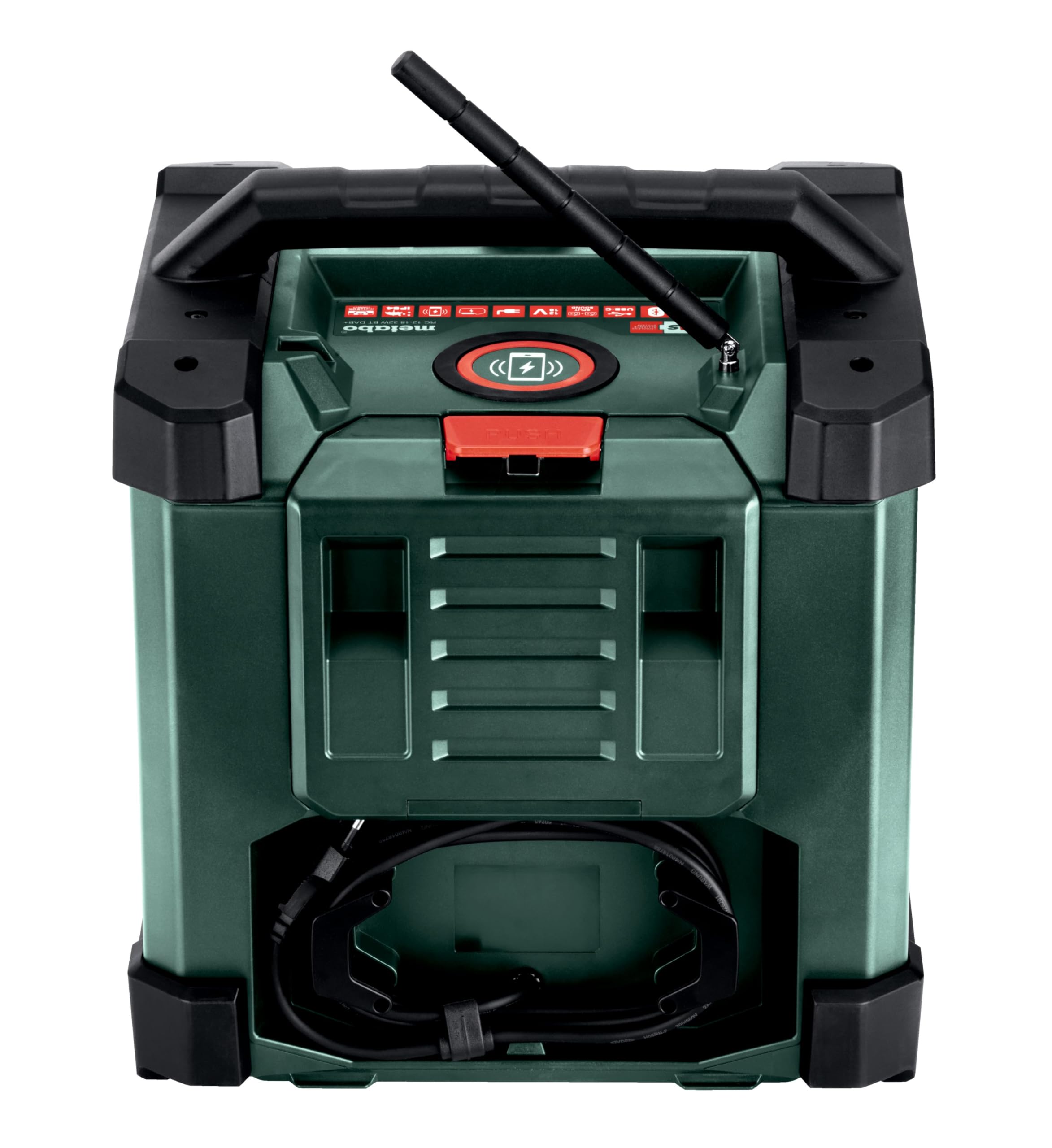 Metabo Radio de construcción con batería RC 12-18 32 W BT Dab+, 18 V, con Bluetooth y AUX, Clase de protección IP 54, Radio 600779850