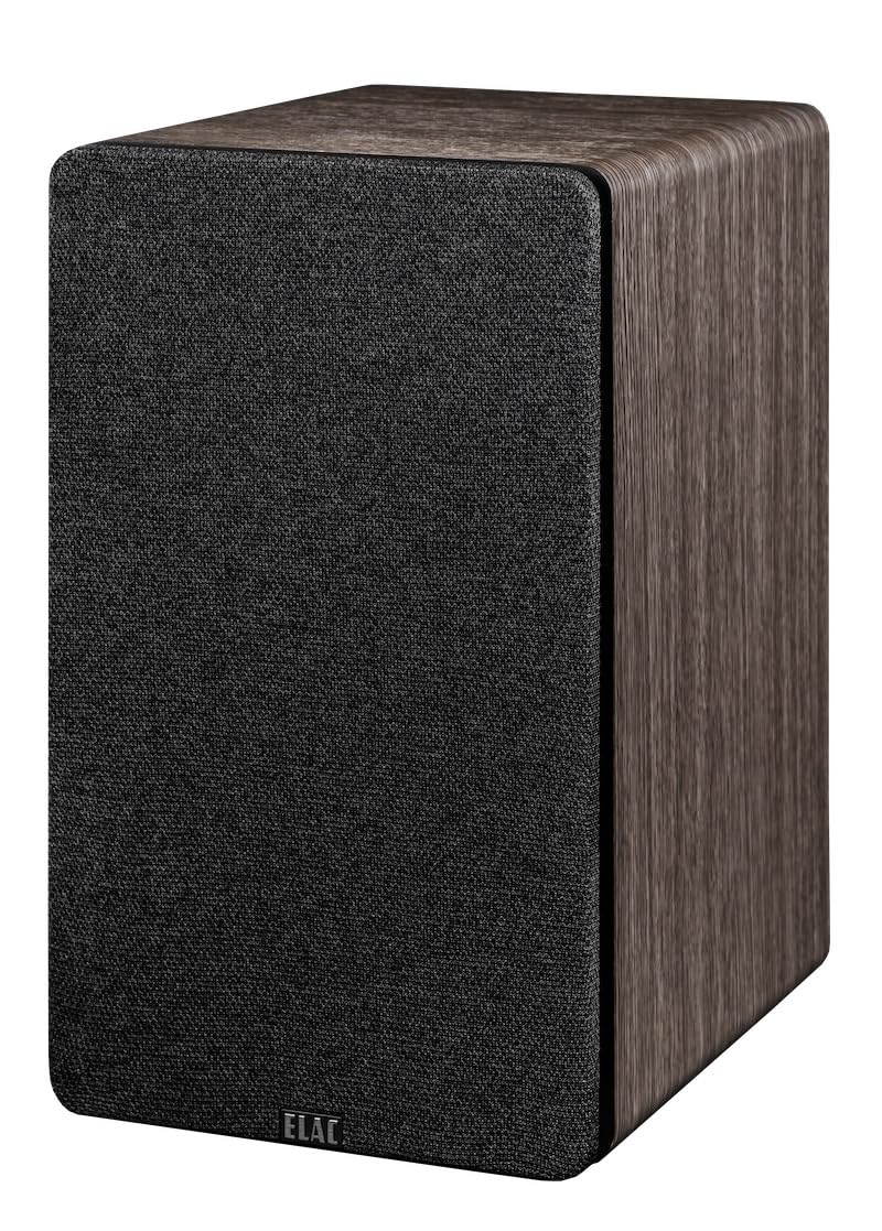 ELAC Debut ConneX DCB 61 Regal-Lautsprecher – Boxen für Audiowiedergabe via HDMI, USB, Phono & Bluetooth, exzellenter Klang & hochwertiges Design, 1 Aktivlautsprecher-Set – Walnuss