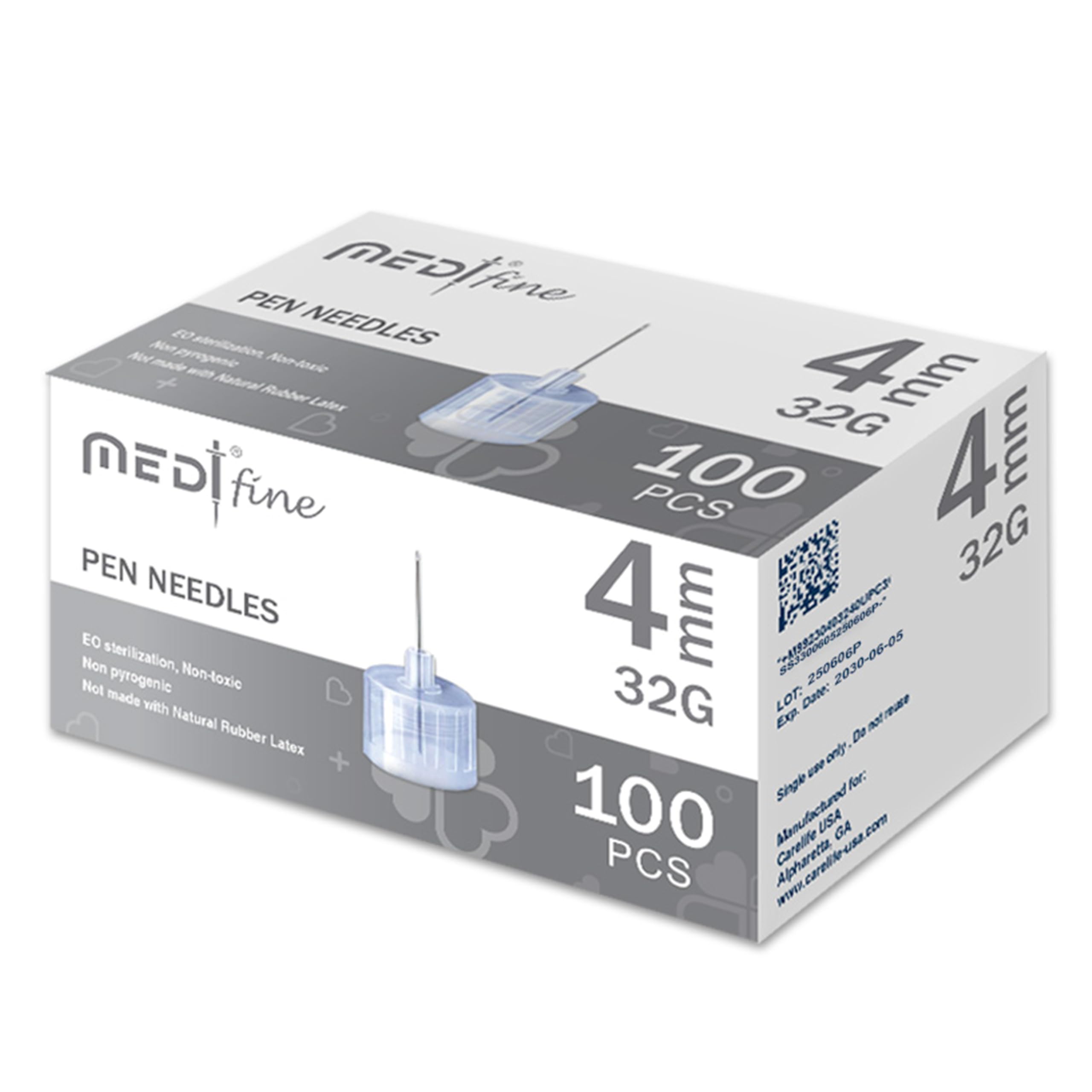 Medt Fine Insulin Pen Needles 32G 4mm