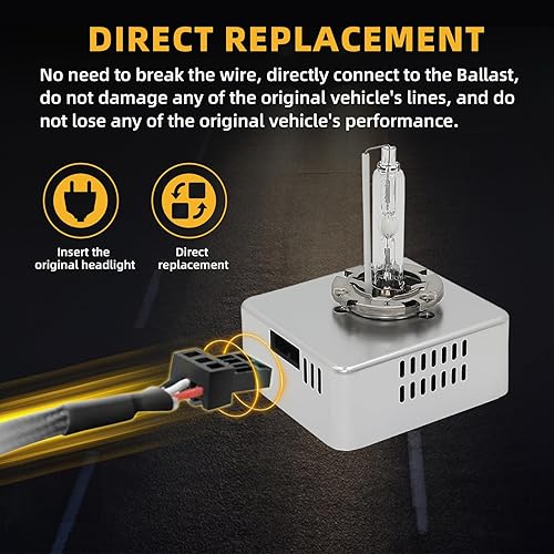 Miniatura 5 de SONAKY 2 bombillas de xenón HID D5S para faros delanteros, 12 V, 35 W, 6000 K, para Chevrolet Silverado Equinox GMC Sierra Terrain Jeep Renegade