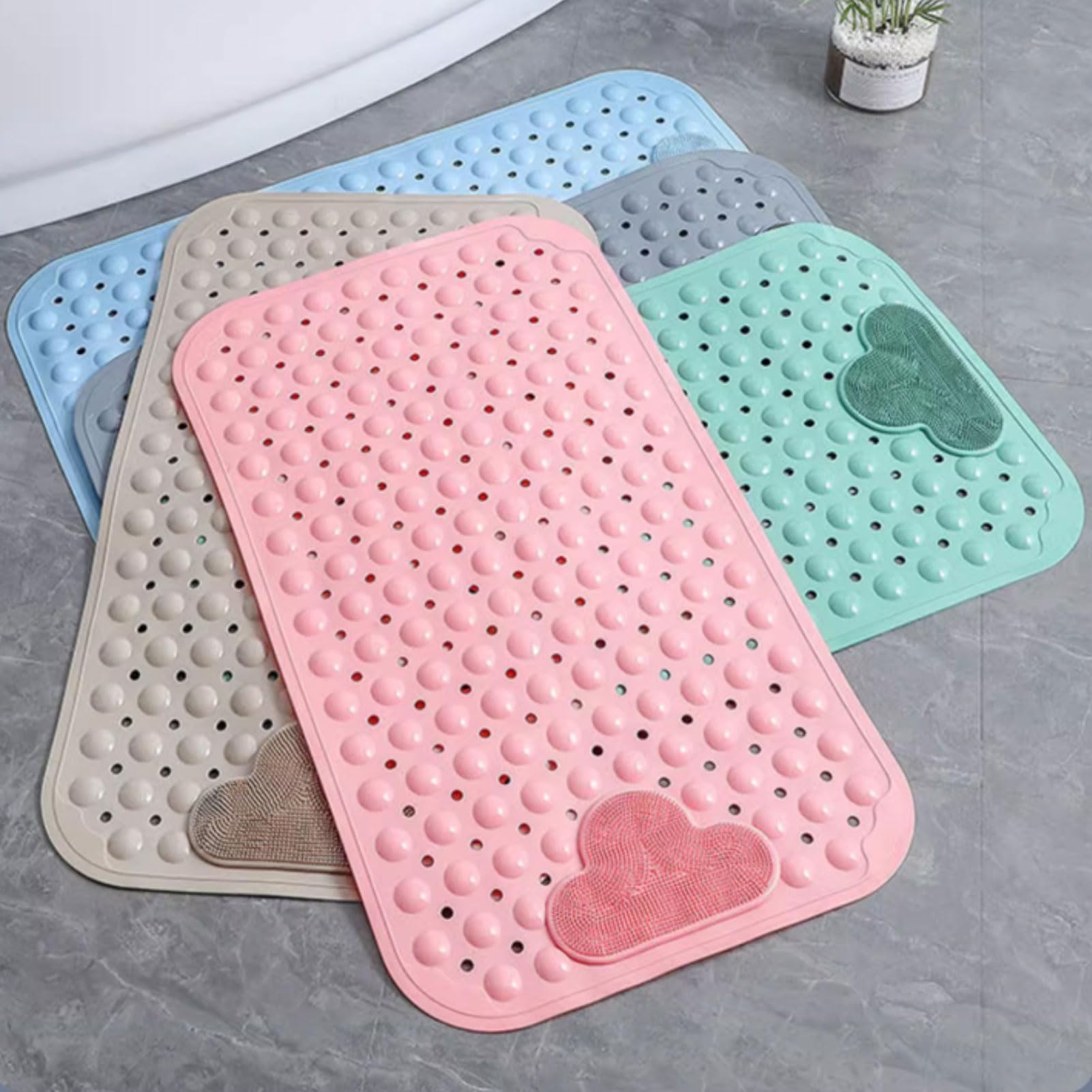 Tappetino doccia antiscivolo per uso interno, tappetino doccia in gomma con ventose, tappetino da bagno antiscivolo, tappetino da bagno antiscivolo, 70 x 40 cm