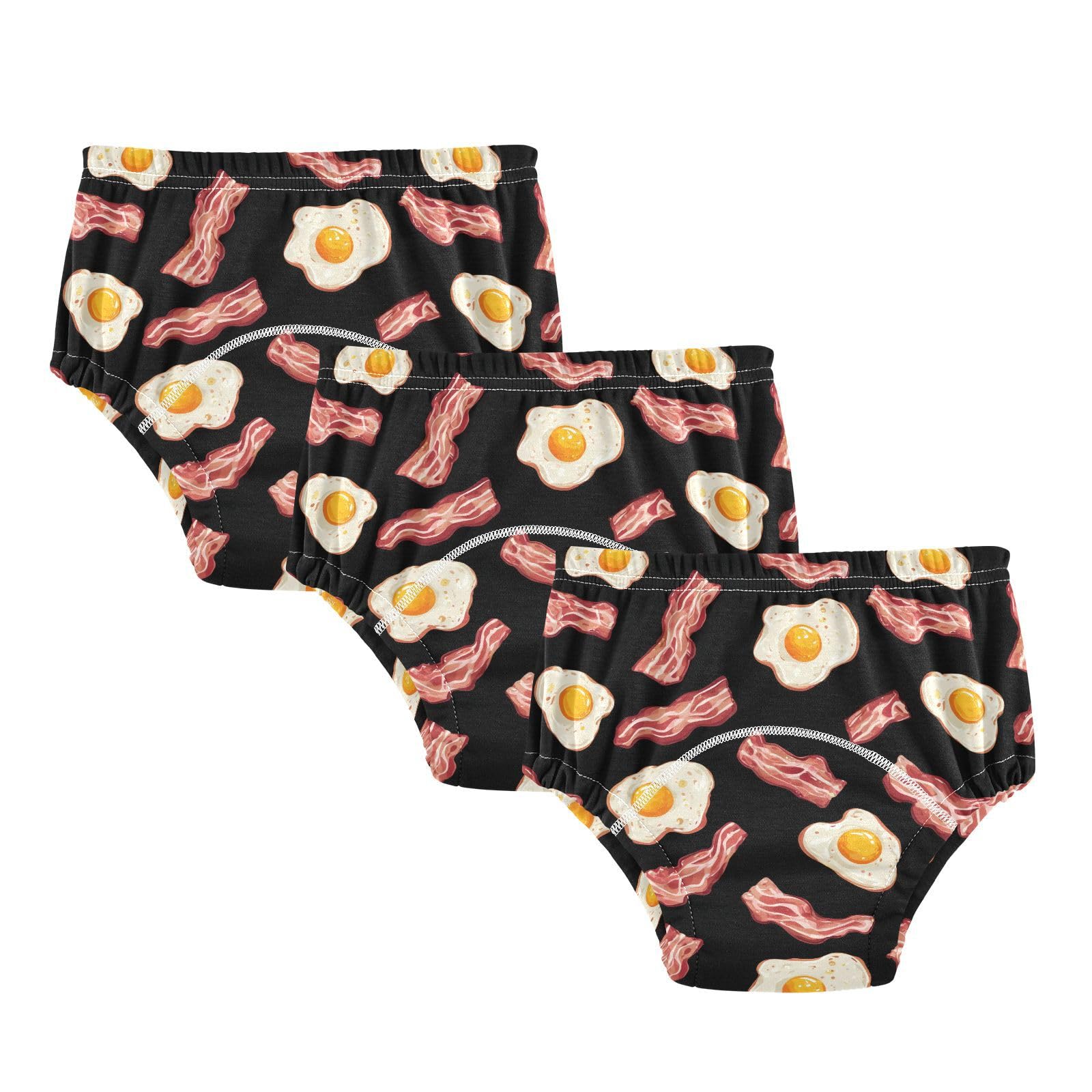 Potty Training Underwear 3 Packs Bacon Eggs Soft Toilet Training Pants for Toddler Girls Boys 2T