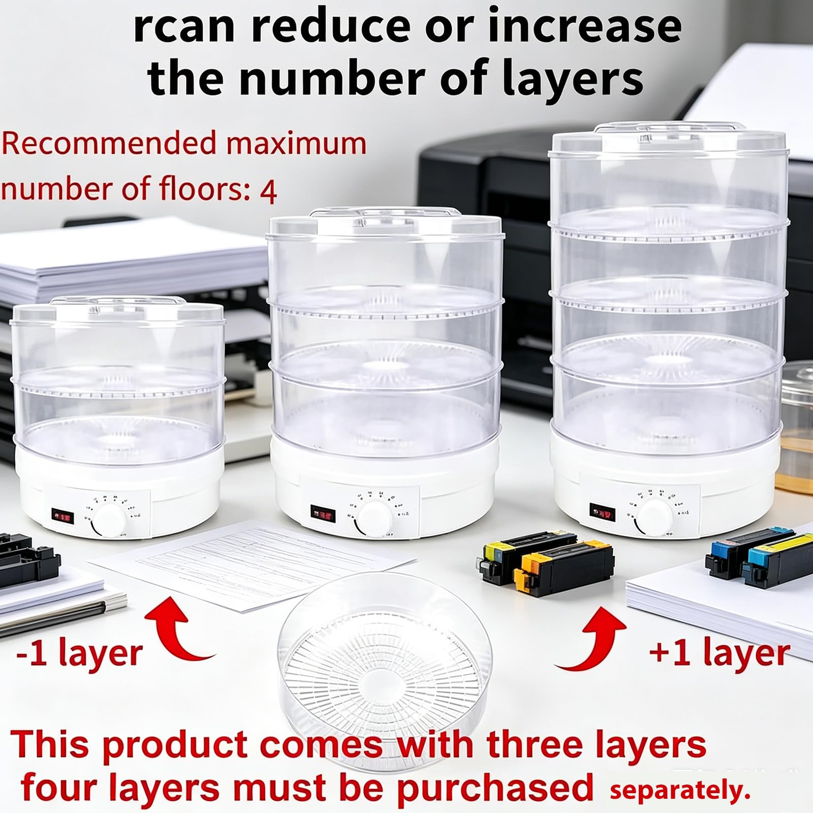 Caja Secadora De Filamento De 3 Capas, Horno De Secado De Filamento para Impresión 3D, Secado por Aire Circulante De 360°, Temperatura Ajustable De 35 A 70 °c, para El Hogar Y El Estudio.