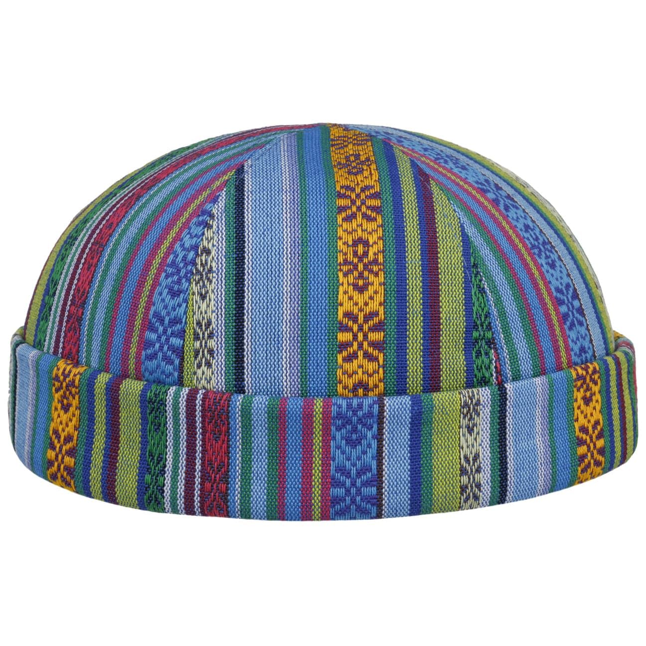 Lierys Fresh Stripes Dockercap Handmade Multicolor Cotton Viscose Summer Cap Made in Italy Men Summer Blue XL (60-61 cm)