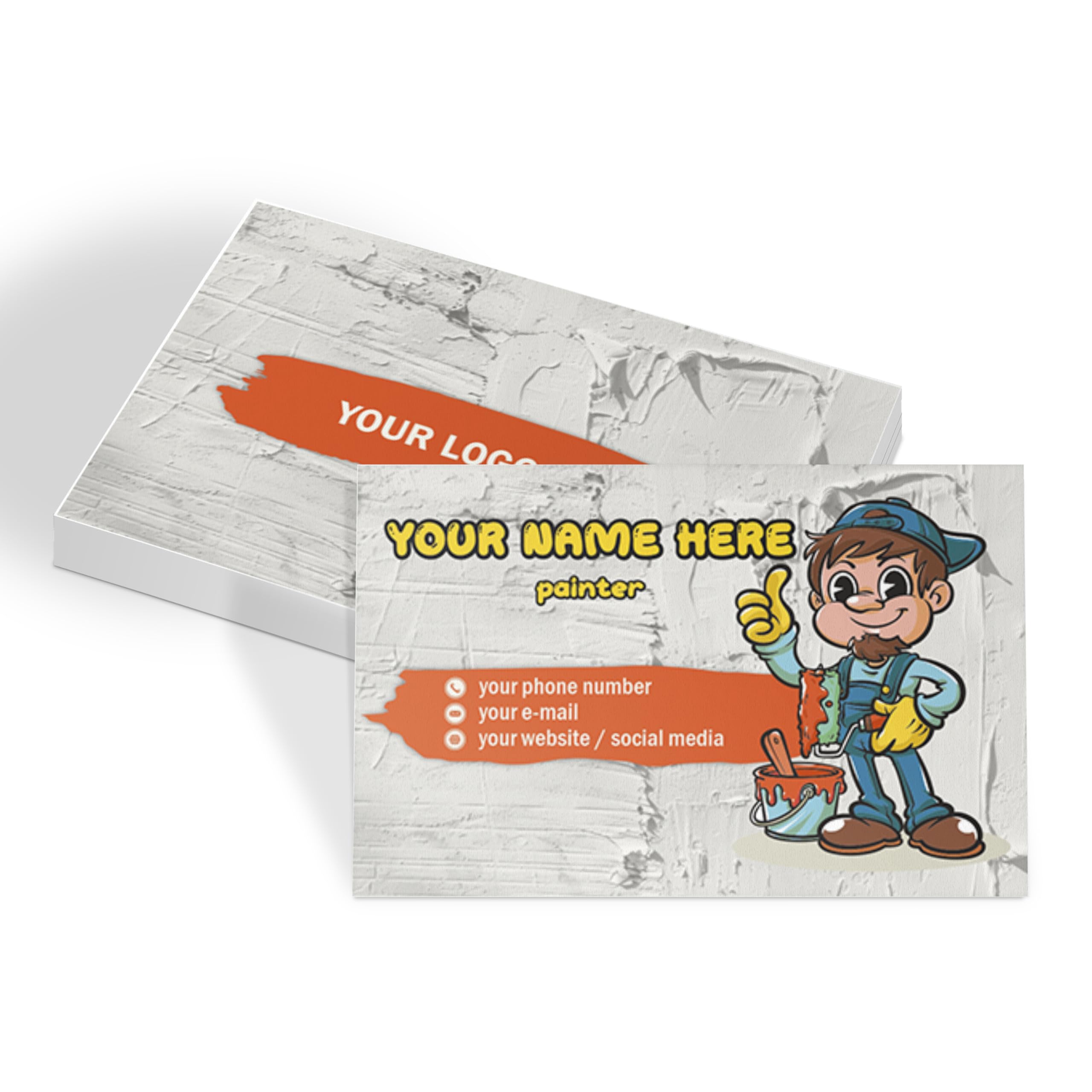 lepni.me Custom Painter Business Cards with Your Name,Phone, Site, Contact Information Personalized Painted Wall Design Business Cards for Painting Services Gloss or Mat, Simple or Laminated All PCS โ image 1