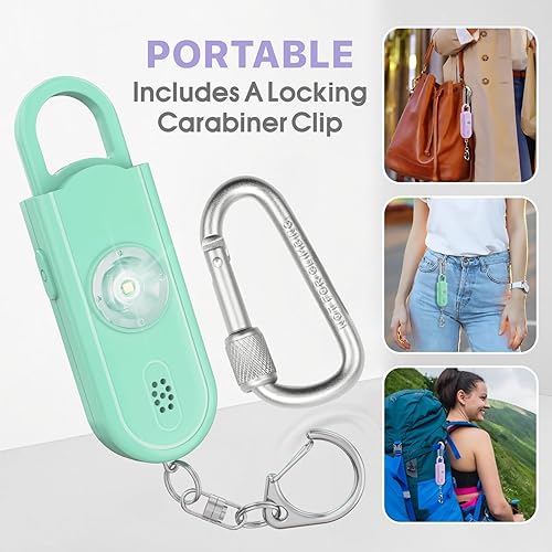 Miniatura 6 de Safe Sound - Alarma personal con sonido seguro, paquete de 2 llaveros de alarma de seguridad de emergencia de 130 dB con luz LED estroboscópica,