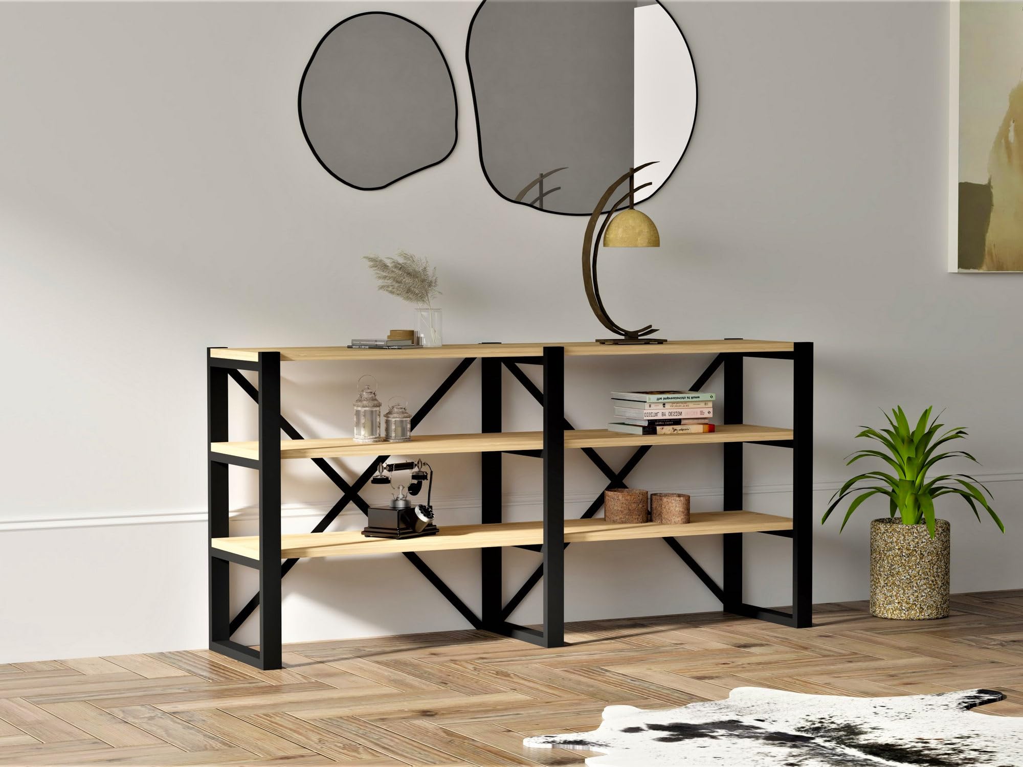 Hanah Home Bookshelf, Zaffiro Nero, Taglia Unica
