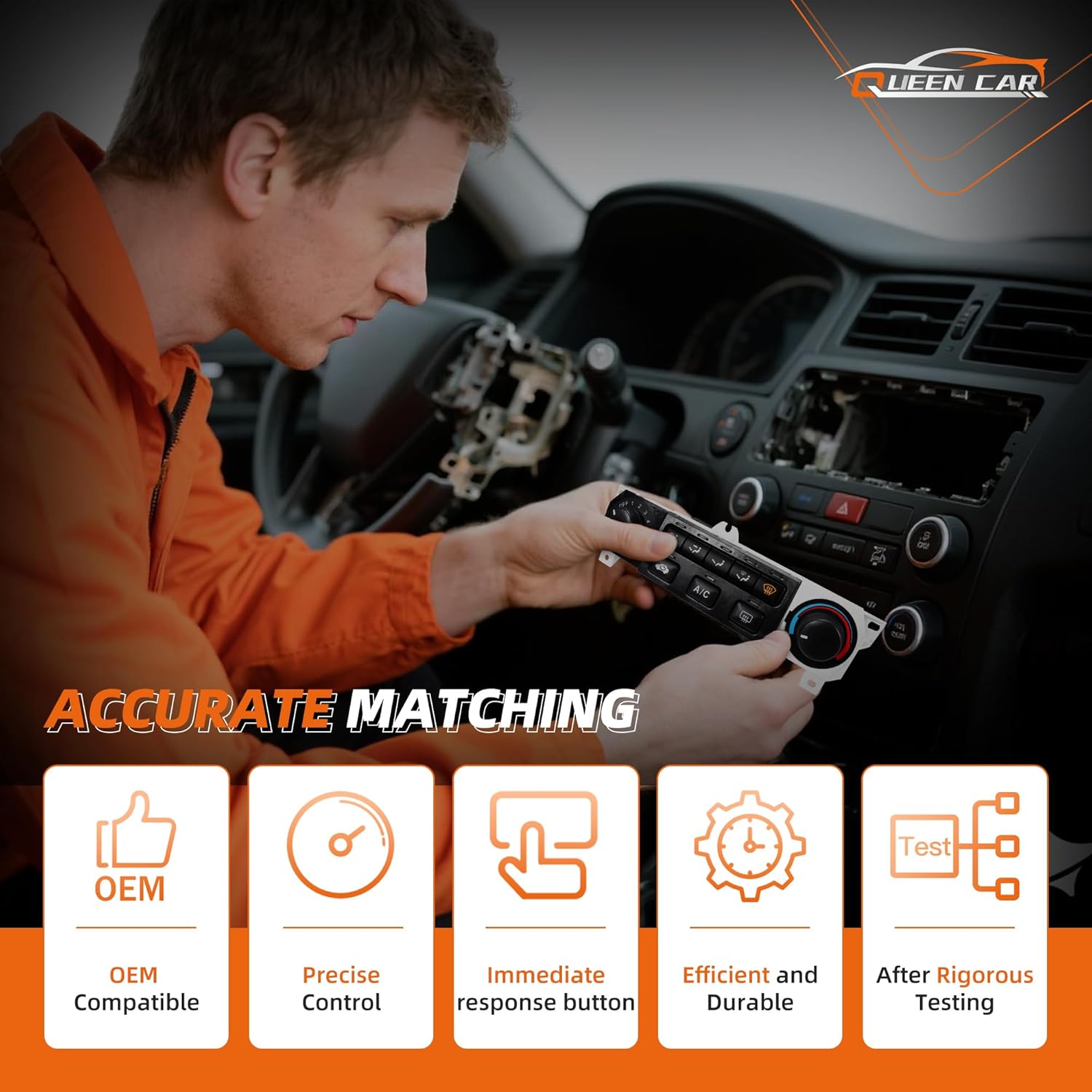Heater Climate Control Switch Module Panel Compatible with 1998-2000 Honda Accord＆1998-2004 Honda Odyssey 79600-S84-A01ZA 599-268