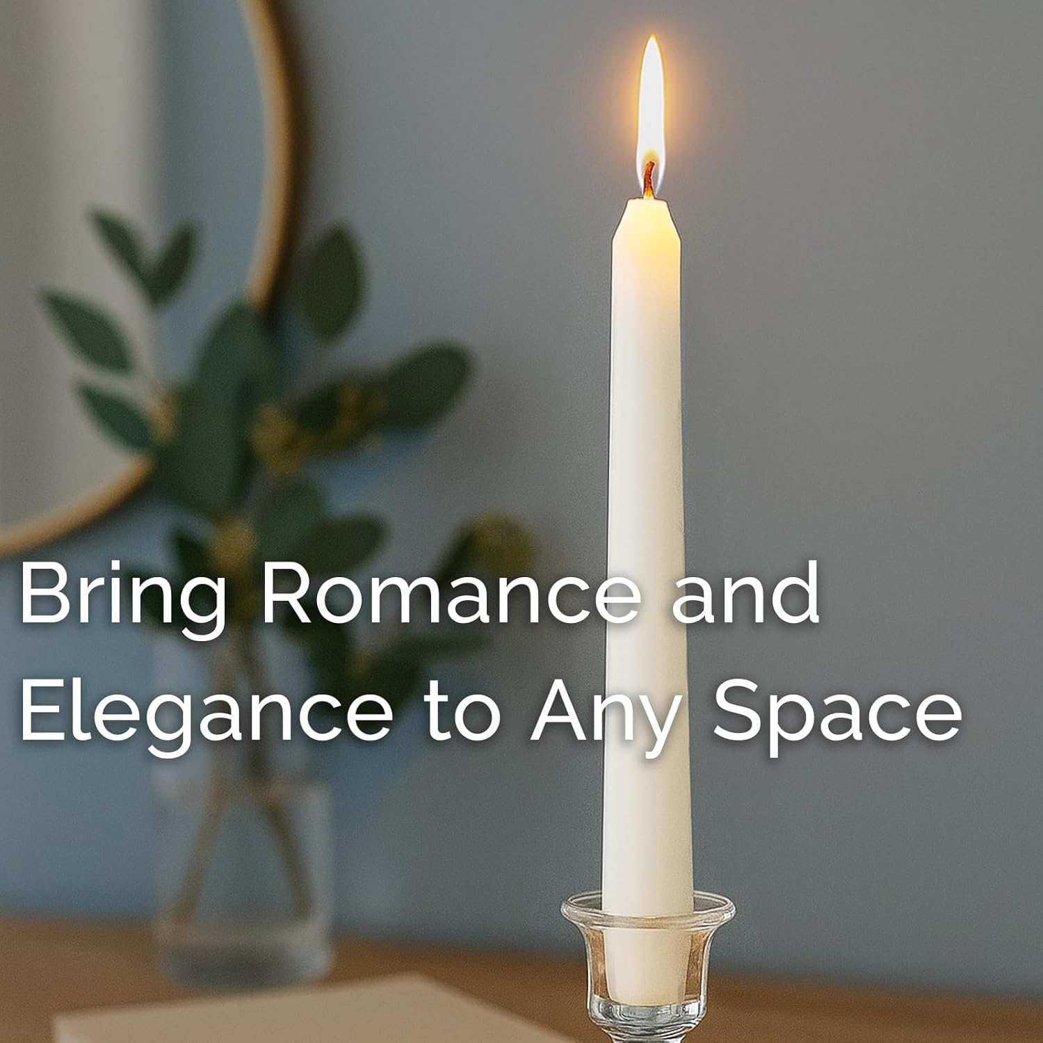 Stonebriar Tall 10" White Unscented 10 Count Taper Candles, 7 Hour Burn Time - Image 5