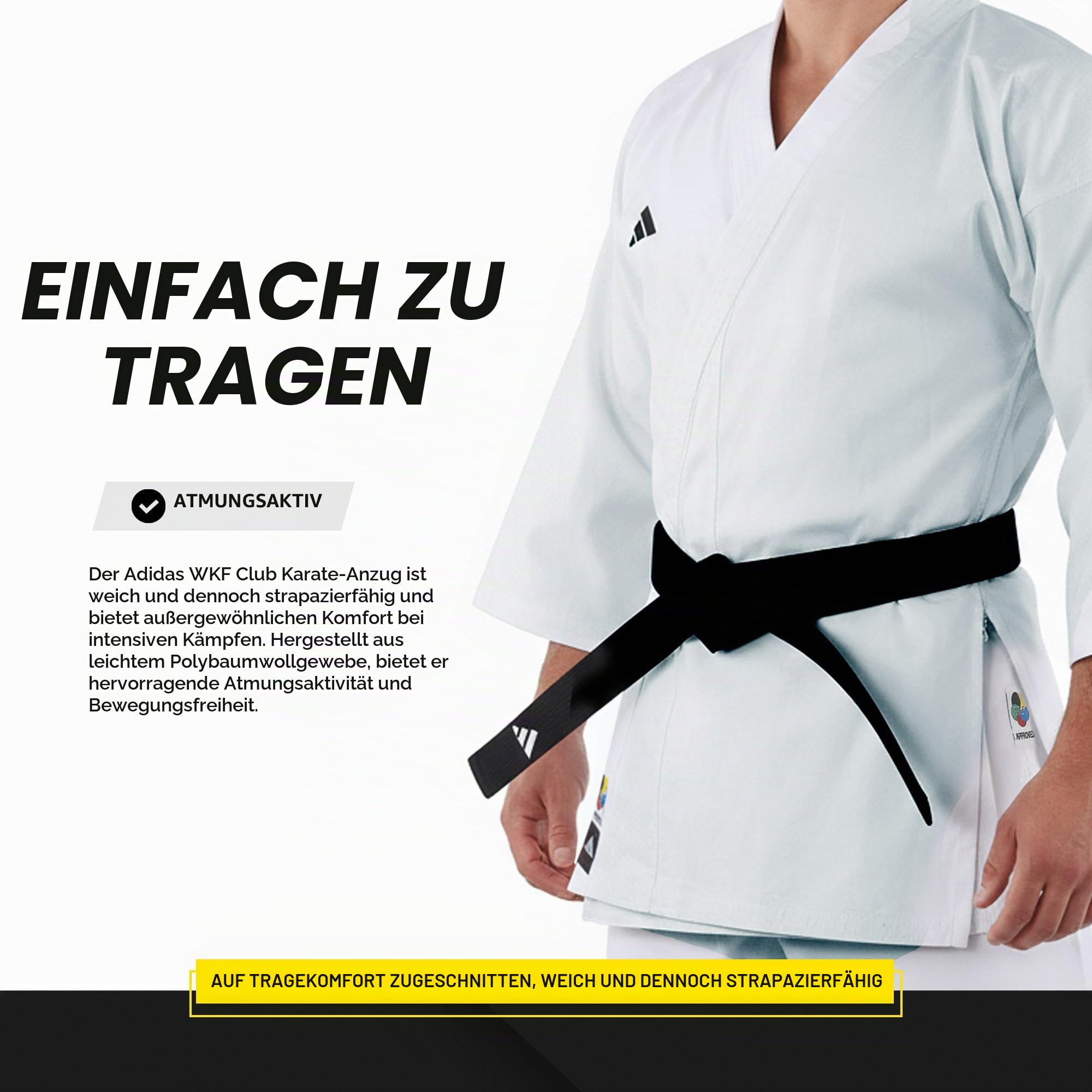 Adidas Mädchen Adidas Wkf Club Karate-uniform – 227 G Kampfsport Student Gi Adidas WKF Club Karate-Uniform – 227 g Kampfsport Student Gi
