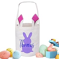 Vista 13 de Cesta de Pascua personalizada para niños, canasta de Pascua de Touber para niños, cesta de conejo de Pascua, regalos de canasta de Pascua