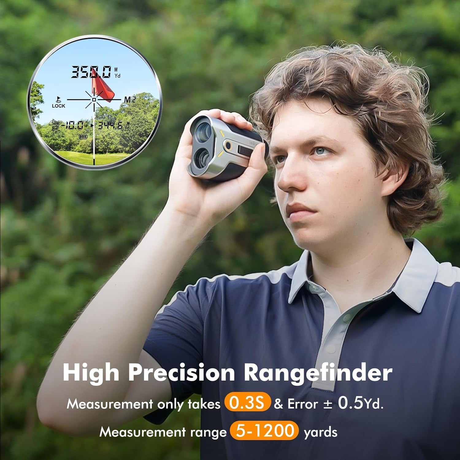 LAZYCAT Télémètre de golf avec pente, télémètre laser de 1 200 m à intensité variable, grossissement 7x, vibration de verrouillage du drapeau, mesure la vitesse, rechargeable avec aimant
