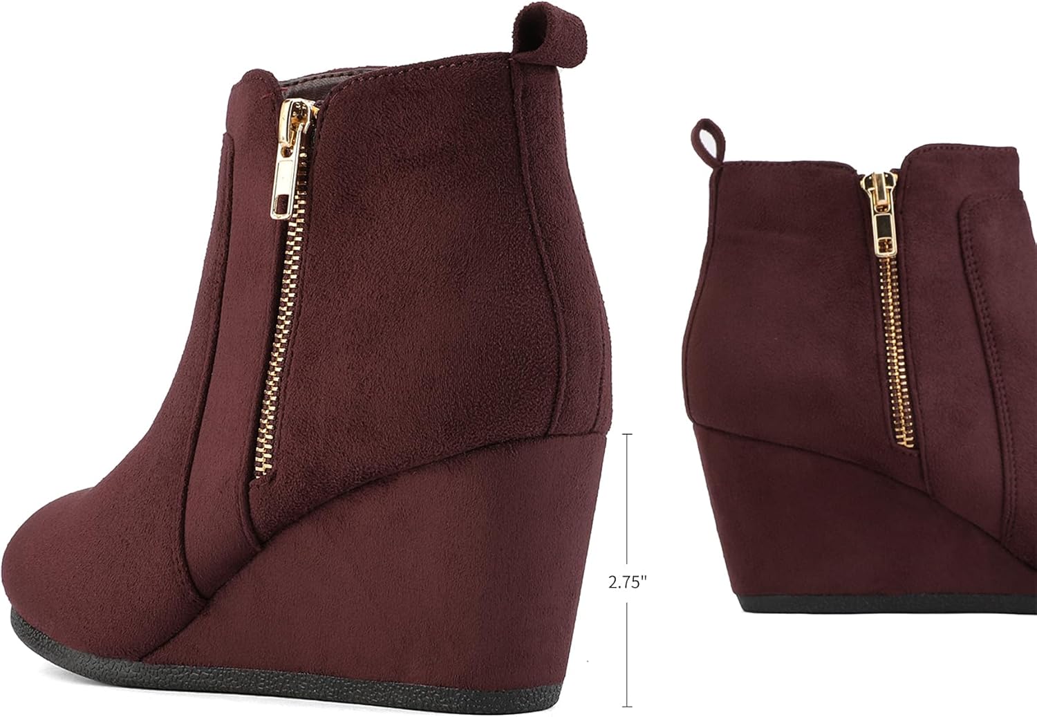 DREAM PAIRS Women's Suede Low Wedges Ankle Boots - Image 6