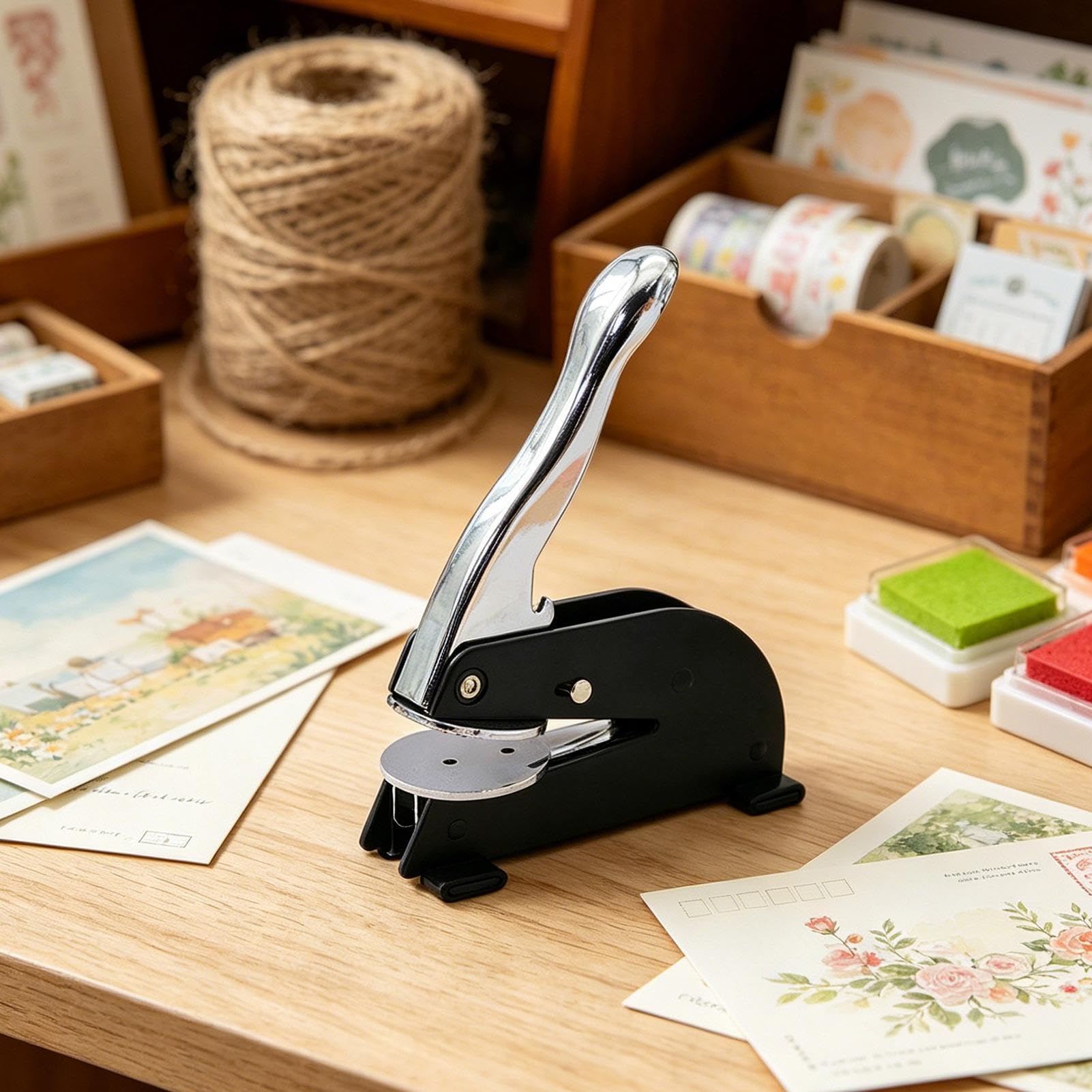 Goffratore Per Libri Sigillo a Pressa per Etichette Artigianali con Motivo | A Rilievo Libri Matrimonio Biblioteca Notaio Scuola Artigianato Buste Azienda Ufficio