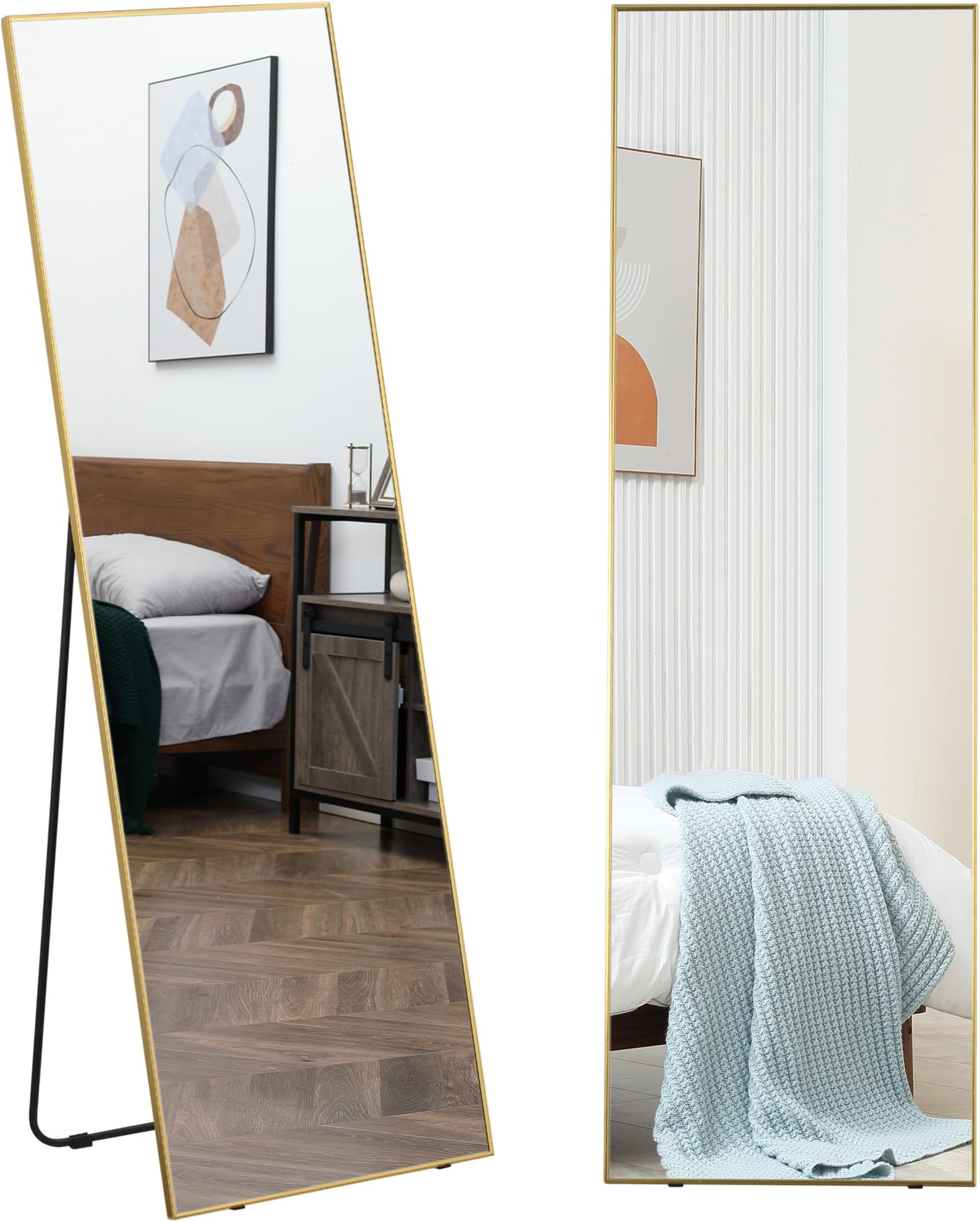 Koonmi Standing Mirror with Rounded Corners, 50 x 150 cm, Full Length