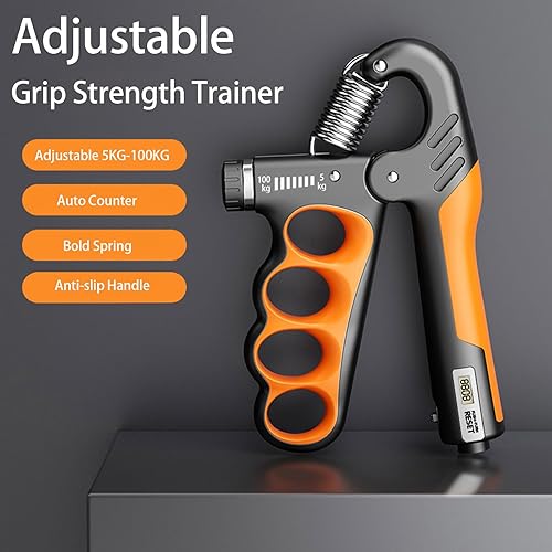 Miniatura 2 de Grip Strength Trainer, 5-100KG (11-220 LB) Adjustable Resistance Forearm Hand Gripper Strengthener with Counter, Hand Wrist Exercise Workout