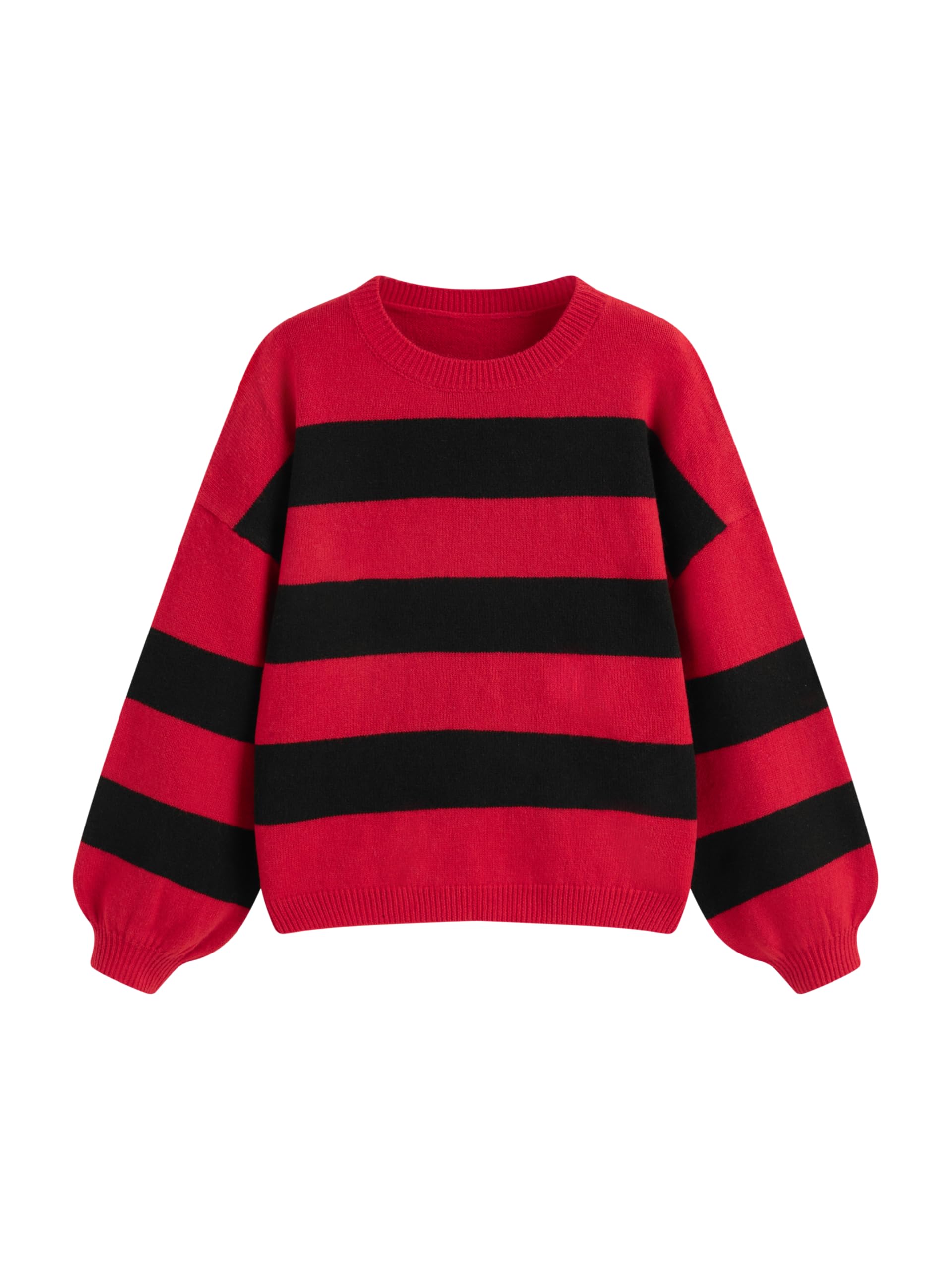 CIDER Striped Sweaters for Women Cute Long Sleeve Crew Neck Knit Lightweight Pullover Sweater Tops Fall Outfits Trendy
