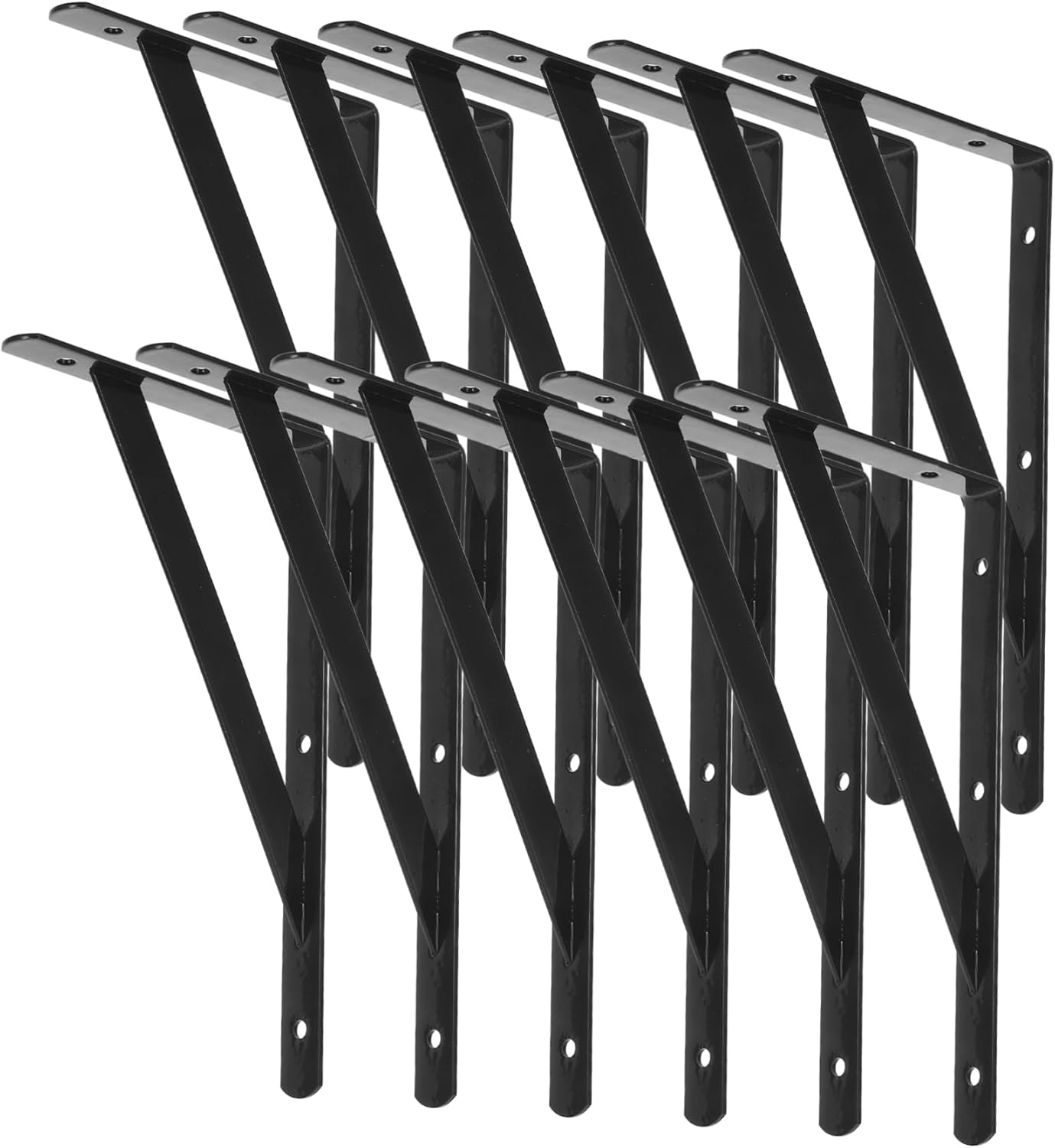 VILLCASE 12pcs Heavy Duty Decorative Shelf Brackets Wall-Mounted Supports for Wood Shelving Versatile Iron Brackets for Efficient Storage Kitchens Bathrooms and Offices