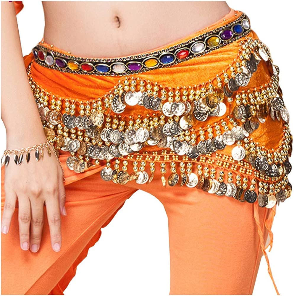 Écharpe de hanche jaune pour jupe de danse du ventre et ceinture foulard femme