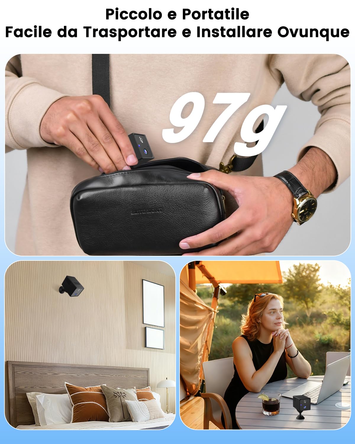 UCOCARE Telecamera con SIM, Telecamera con SIM 4G da Esterno, 4MP HD Mini Dash Cam Auto senza Fili, Batteria 5200mAh, Rilevamento Movimento Radar, Visione 160°, Visione Notturna