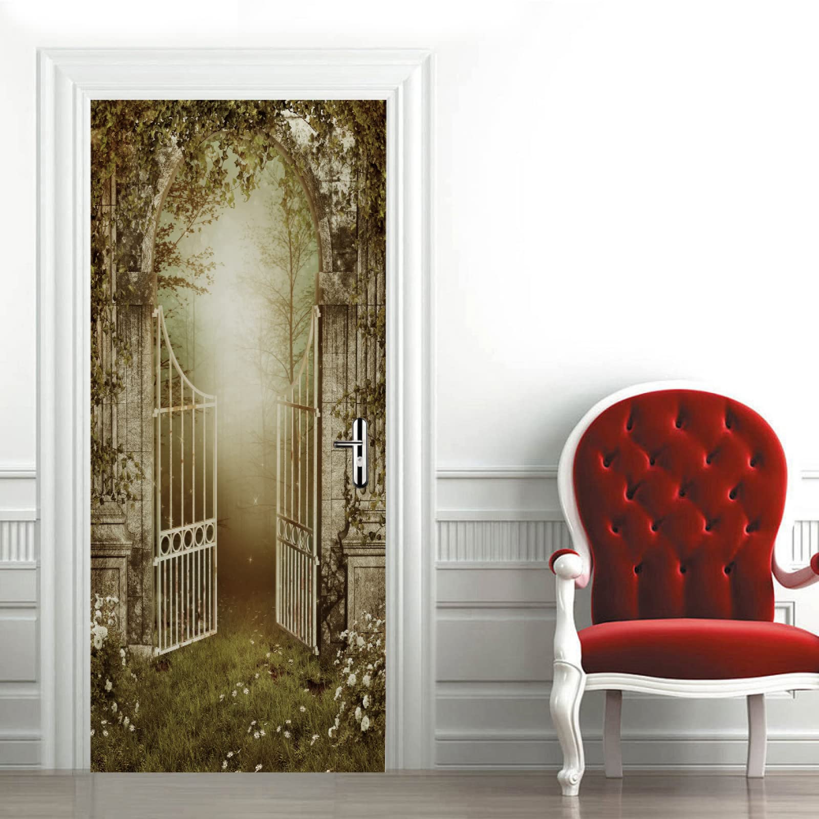 Autocollants Muraux 3D Mi Alma - Illusion De Niche Fleurie - 16x32 Pouces
