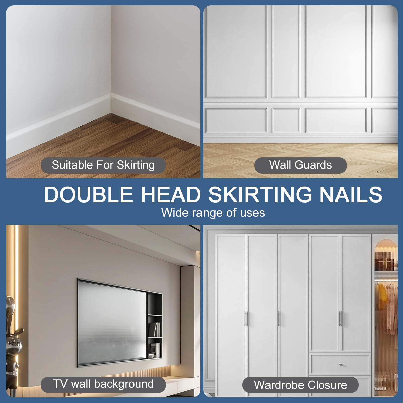 Double Head Skirting Nails - 400pcs + Tools -6