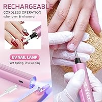 Vista 3 de Taladro de Uñas Inalámbrico con Lima Eléctrica y Lámpara UV: Kit Profesional para Uñas Acrílicas, Gel y Polvo Compacto, Taladro de Uñas Portátil