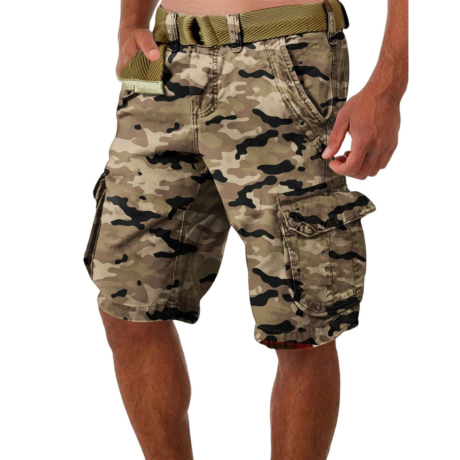 Generico Pantaloncini da Lavoro Uomo Militare Cargo Leggero Short Bermuda Cargo Uomo Estivi Estivi Estivo Lavoro Bermuda Cargo Shorts con Tasche
