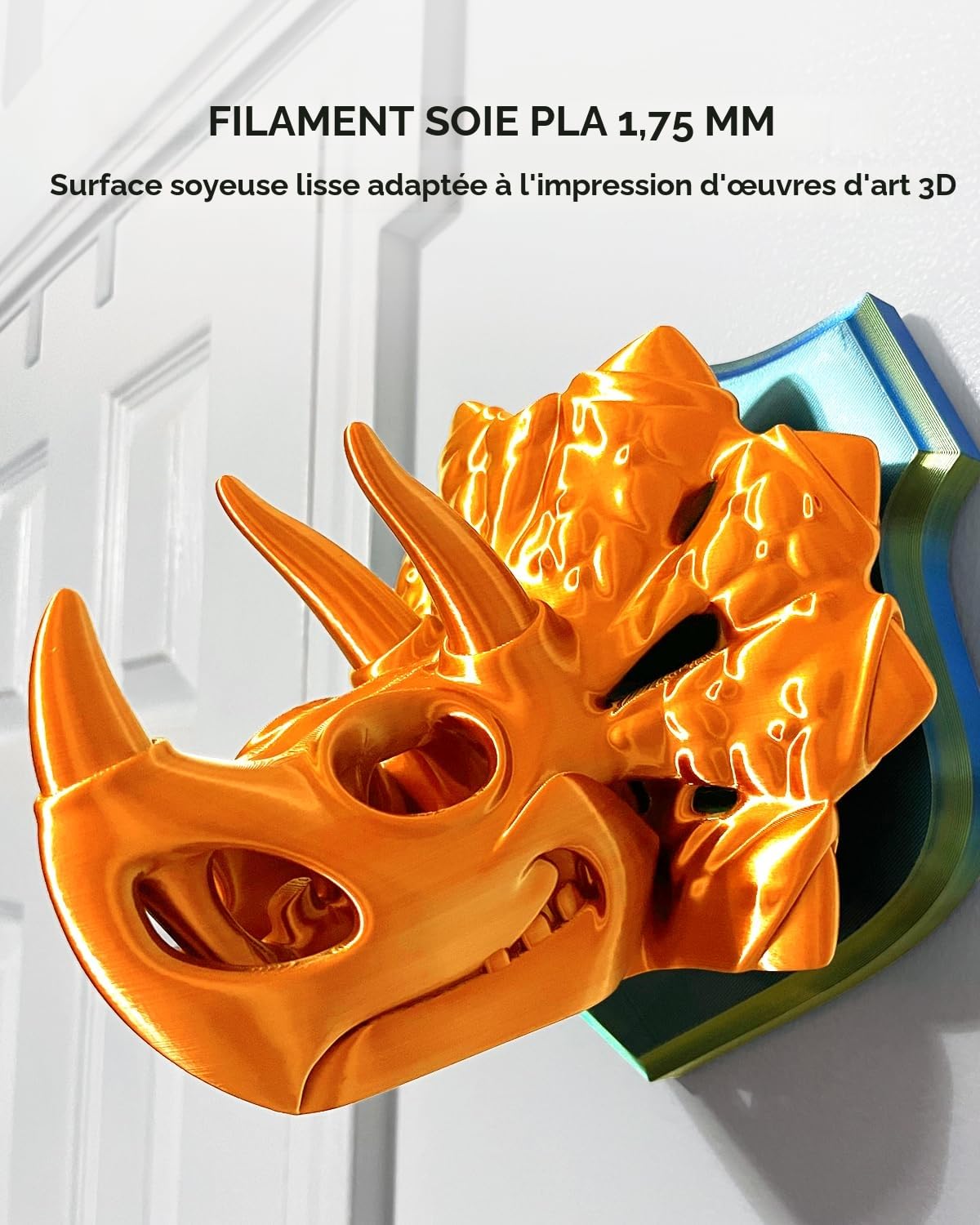SUNLU PLA+ Silk Filament, Brillante Filament 3D en soie Métallique, Filament d'imprimante 3D PLA PLUS haute résistance, Bobine de 1KG, Or clair