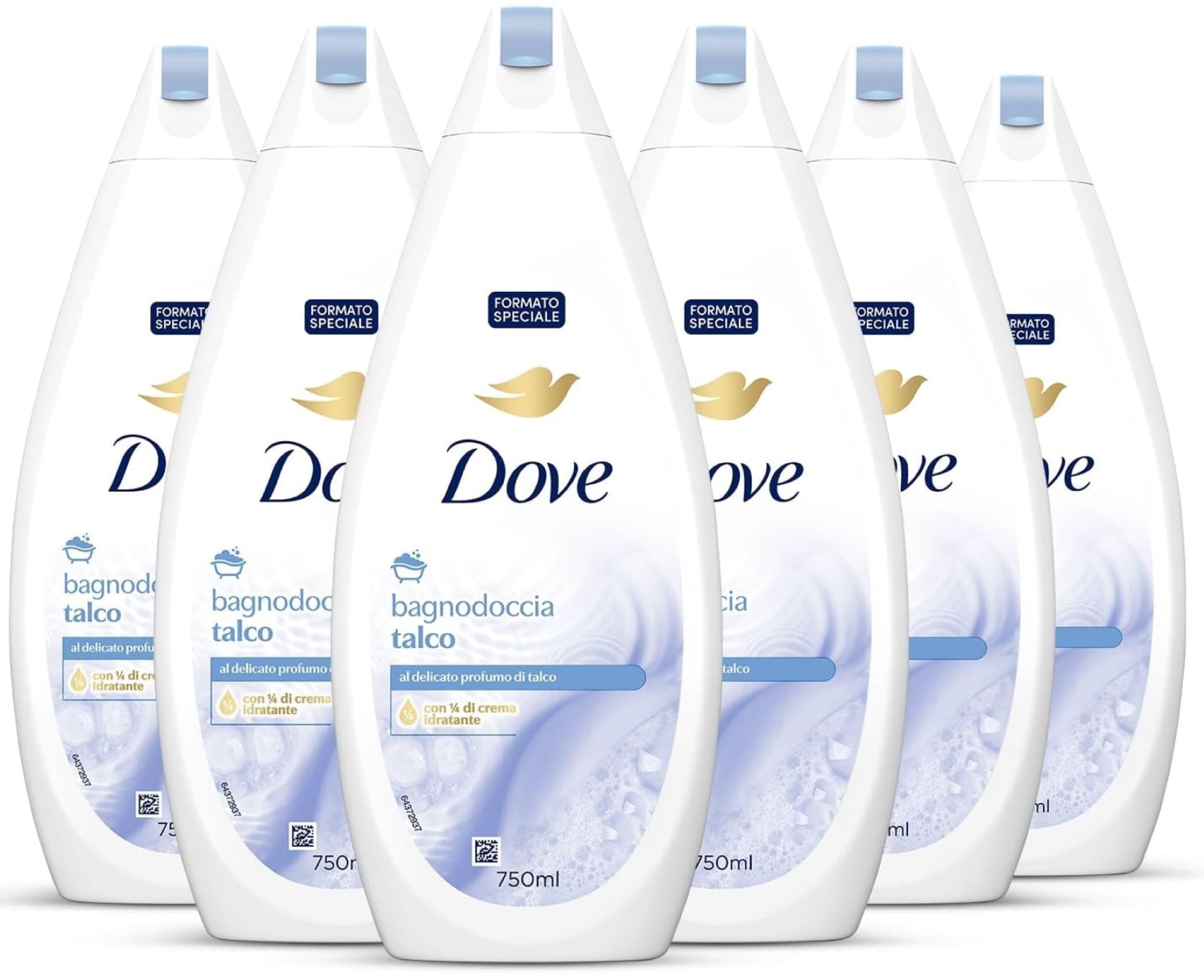 Dove Docciaschiuma Talco 6 Pezzi x 750 ml - Idratante
