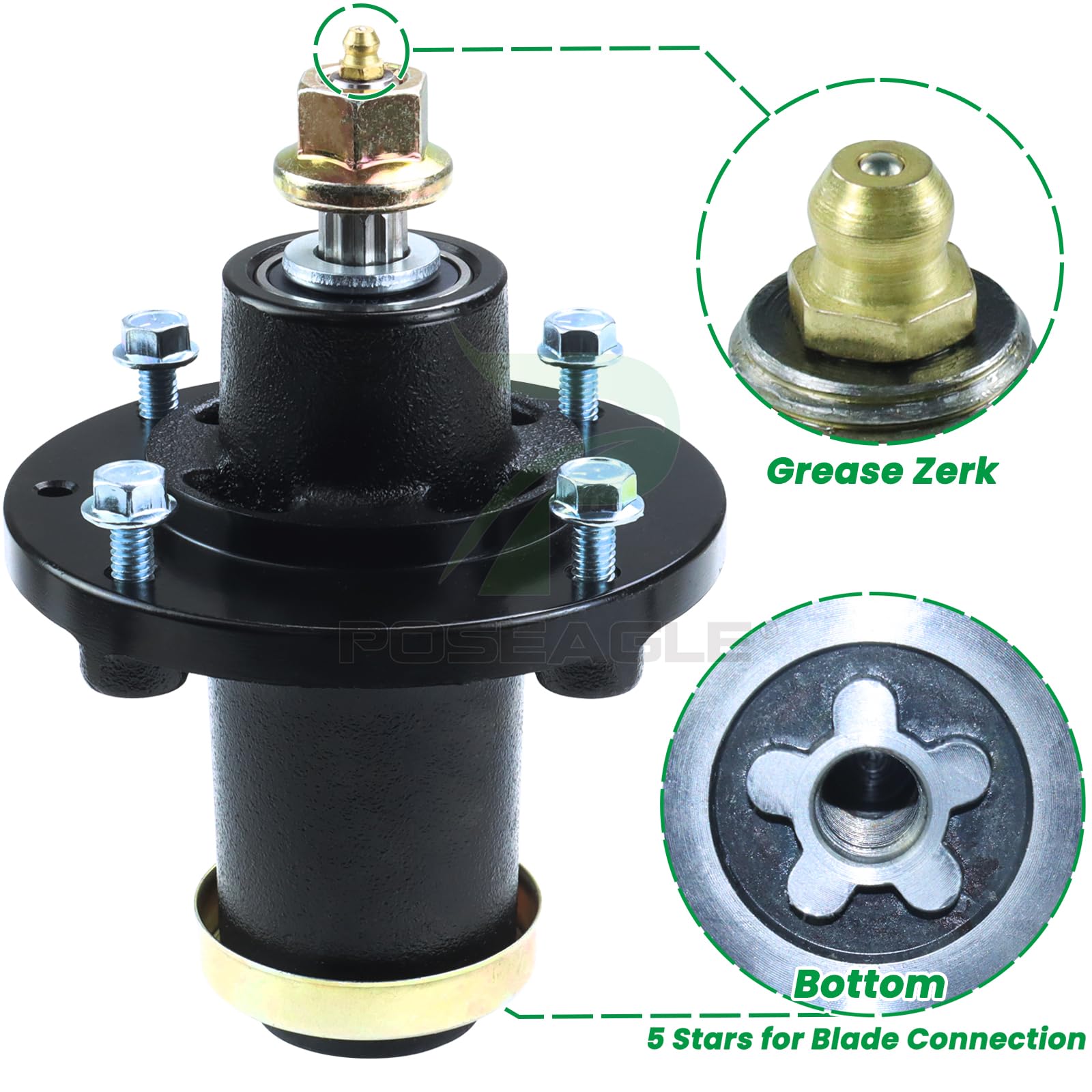 Paquete de 3 539131898 kit de montaje de husillo para cortacéspedes Husqvarna de 61 pulgadas | Reemplaza el husillo Husqvarna 539131898, 539113300 para husillo Husqvarna MZ61, MZT61, MZ6128, FD 61, MZ 6128 ZT, MZT 61 BF