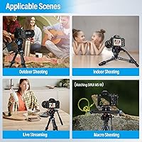 Vista 8 de SIRUI AM-223L - Mini trípode de video con cabezal fluido VA-5, trípode de viaje de fibra de carbono con base de nivelación para cámara réflex