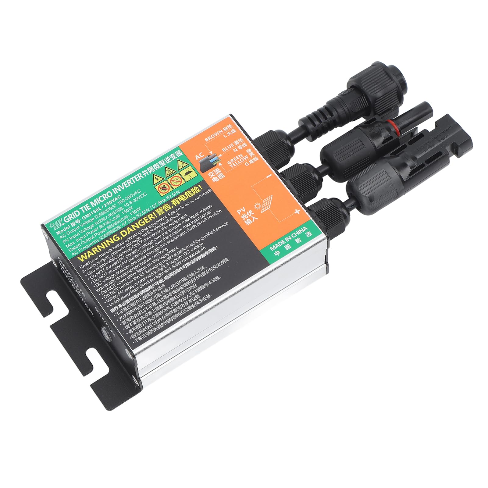 Microinversor de 150 W, Resistente al Agua, aleación de Aluminio, conexión a Red Solar, microinversor de Onda sinusoidal para el hogar